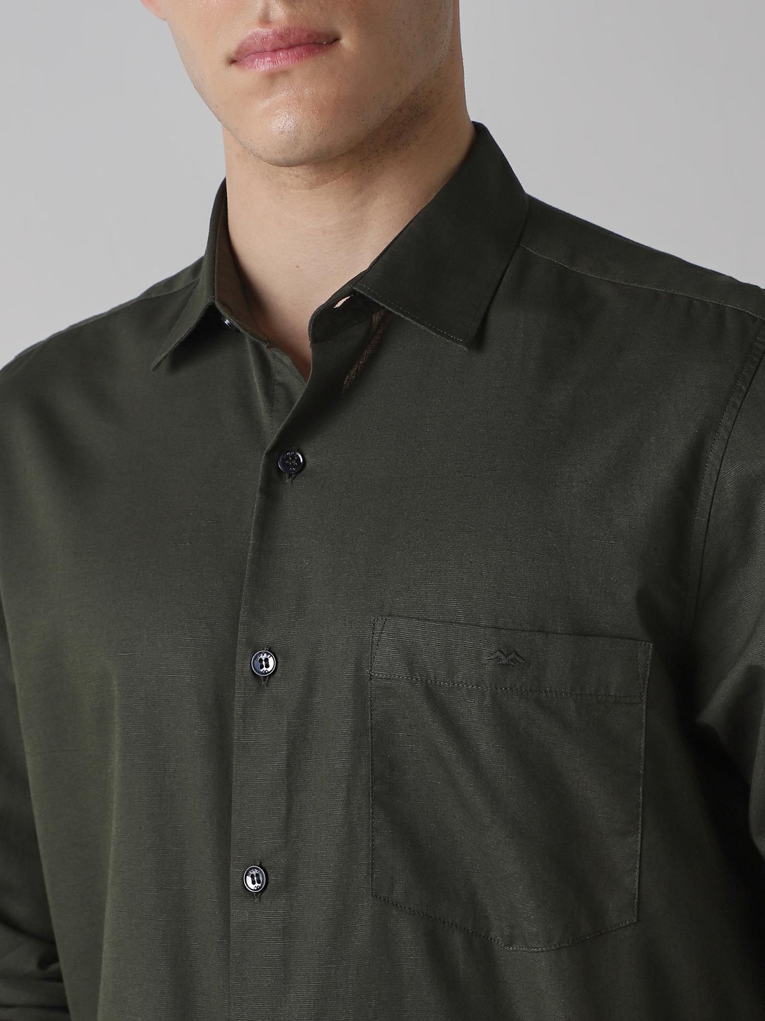 Deep Forest Green Solid Men Shirt