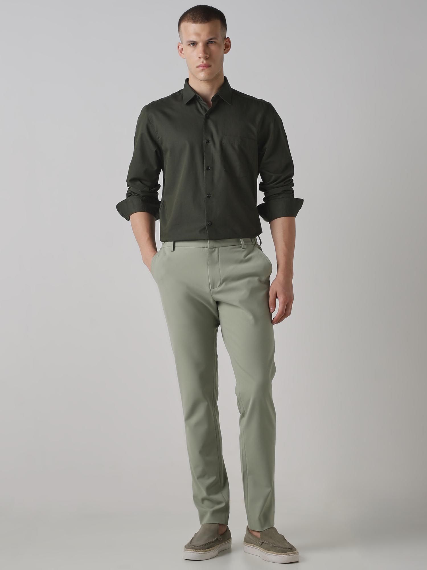 Deep Forest Green Solid Men Shirt