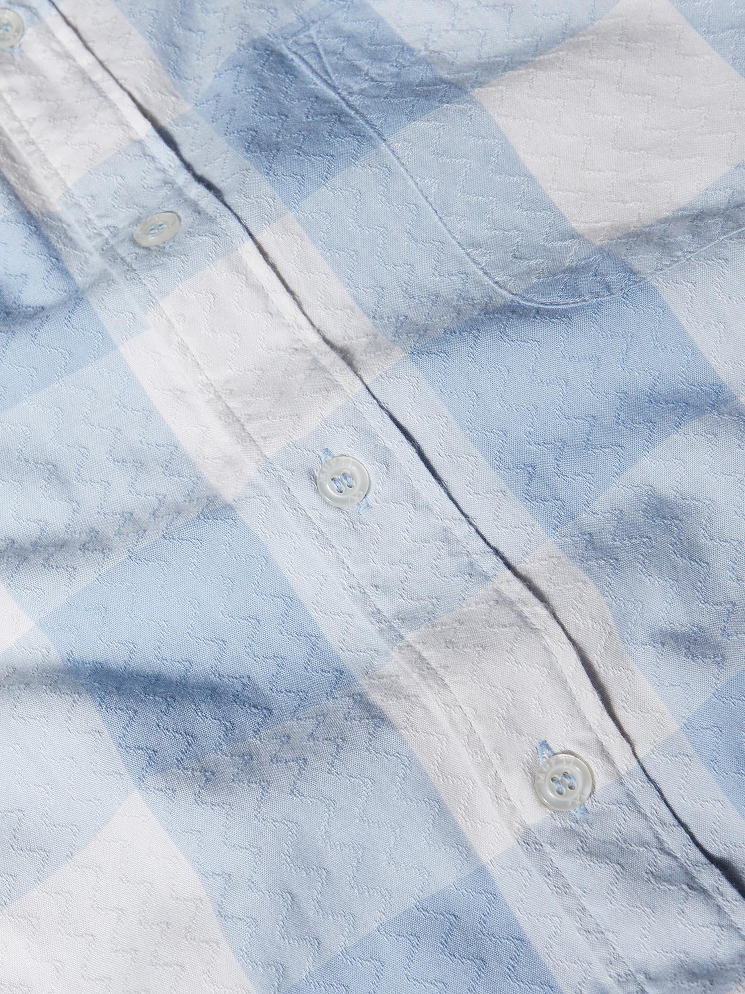 Light Powder Blue Checks Men Shirt