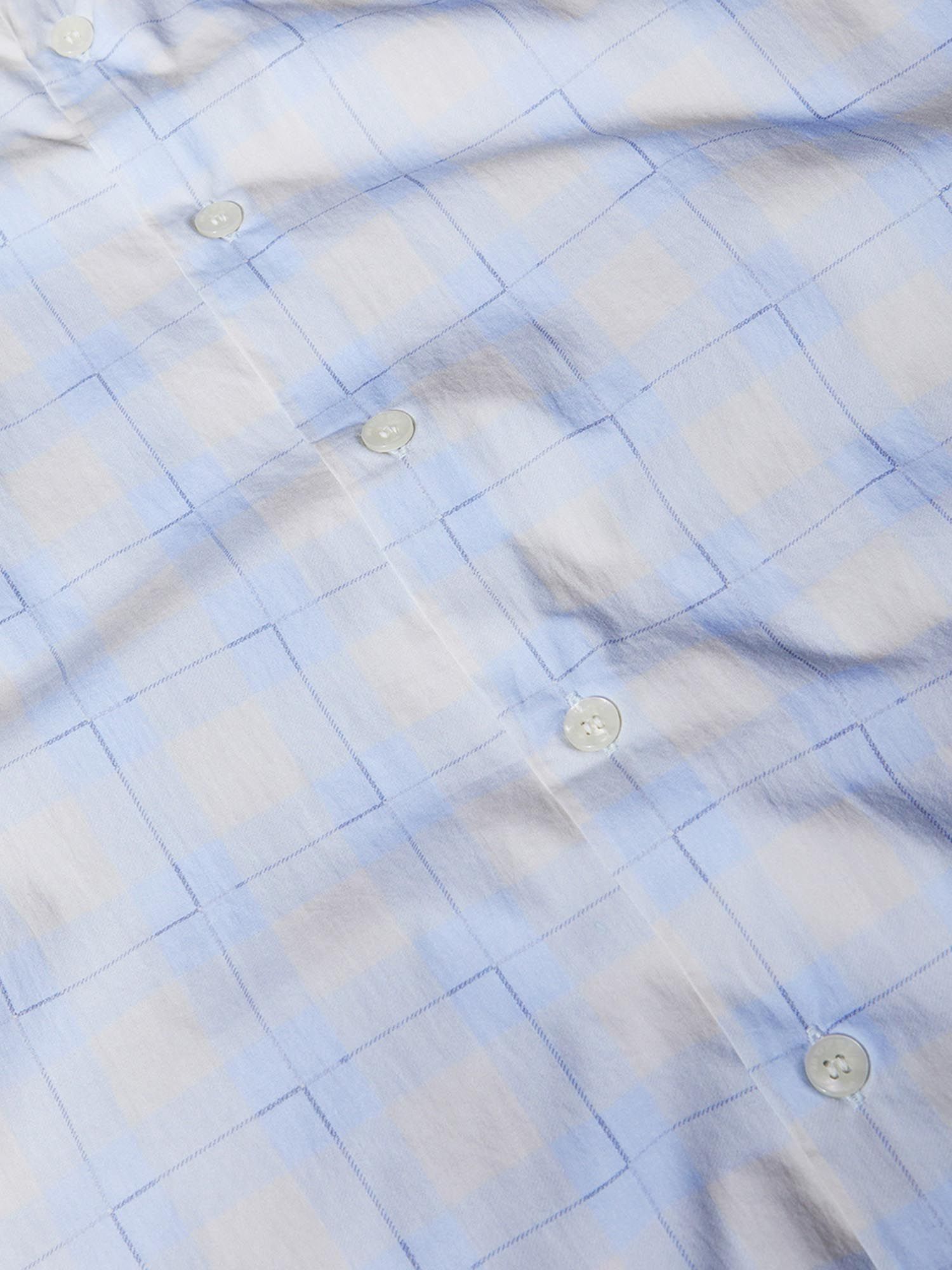 Pale Powder Blue Checks Men Shirt