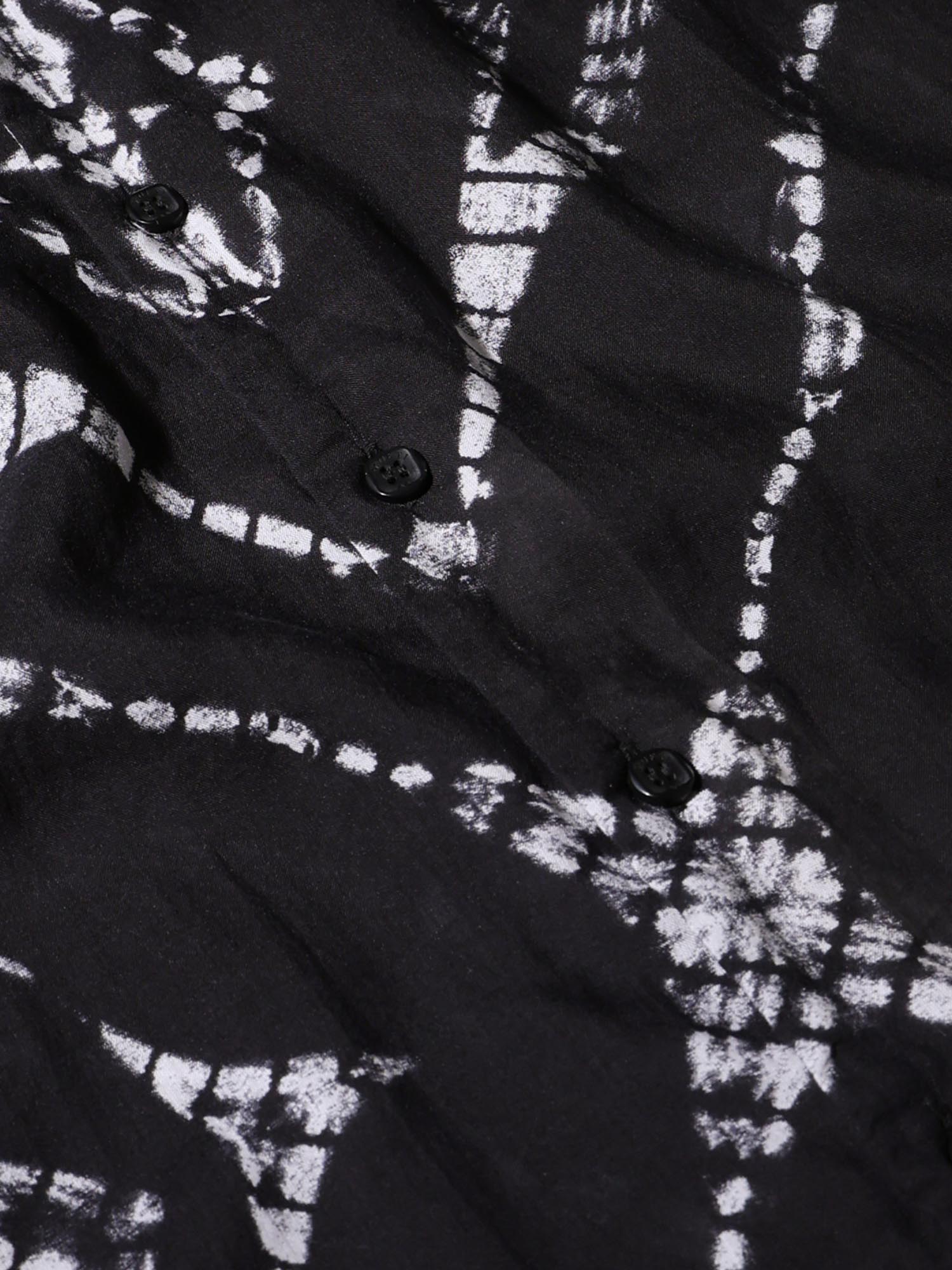 Jet Black Abstract Men Shirt