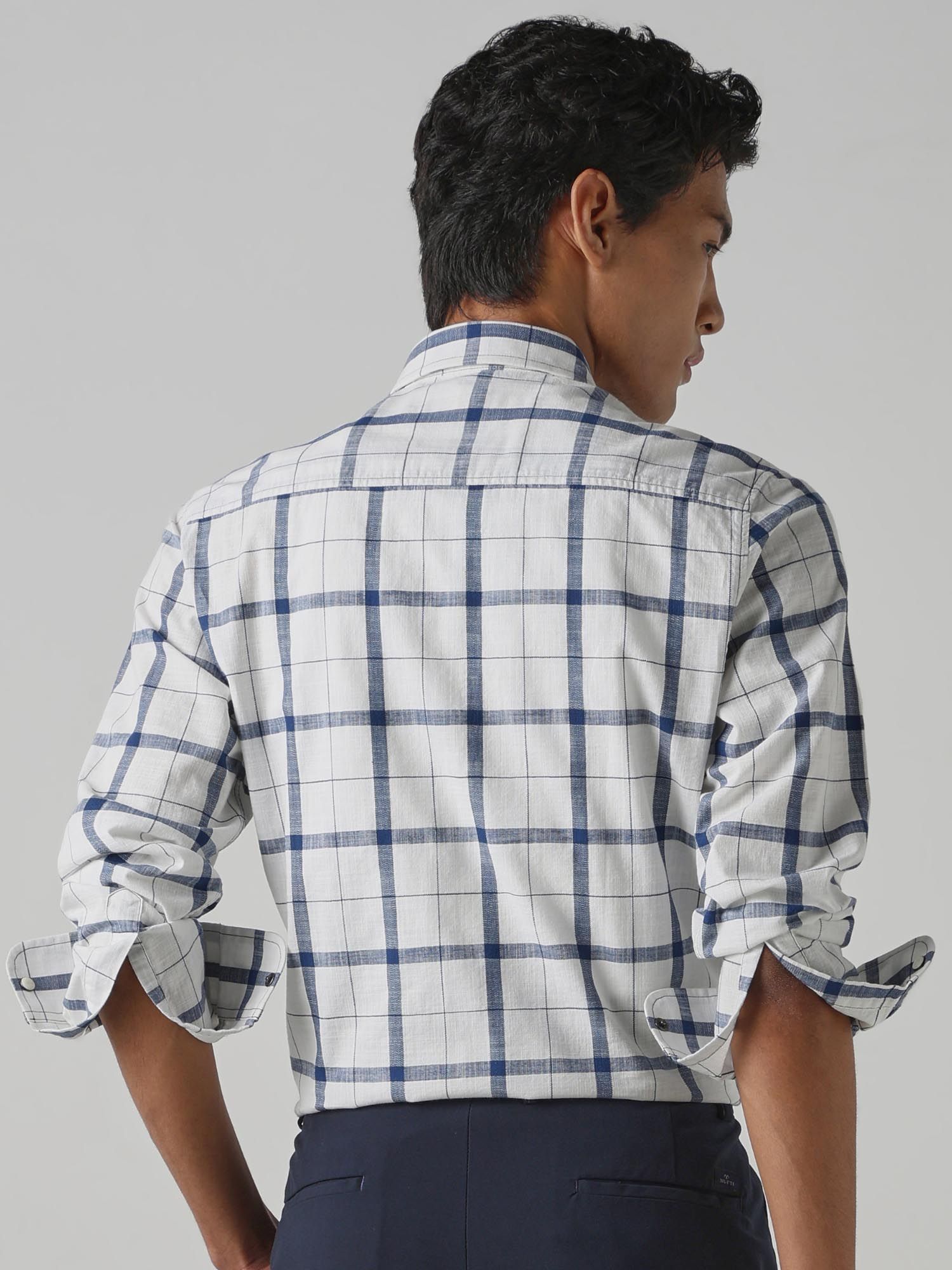 White Checks Men Shirt