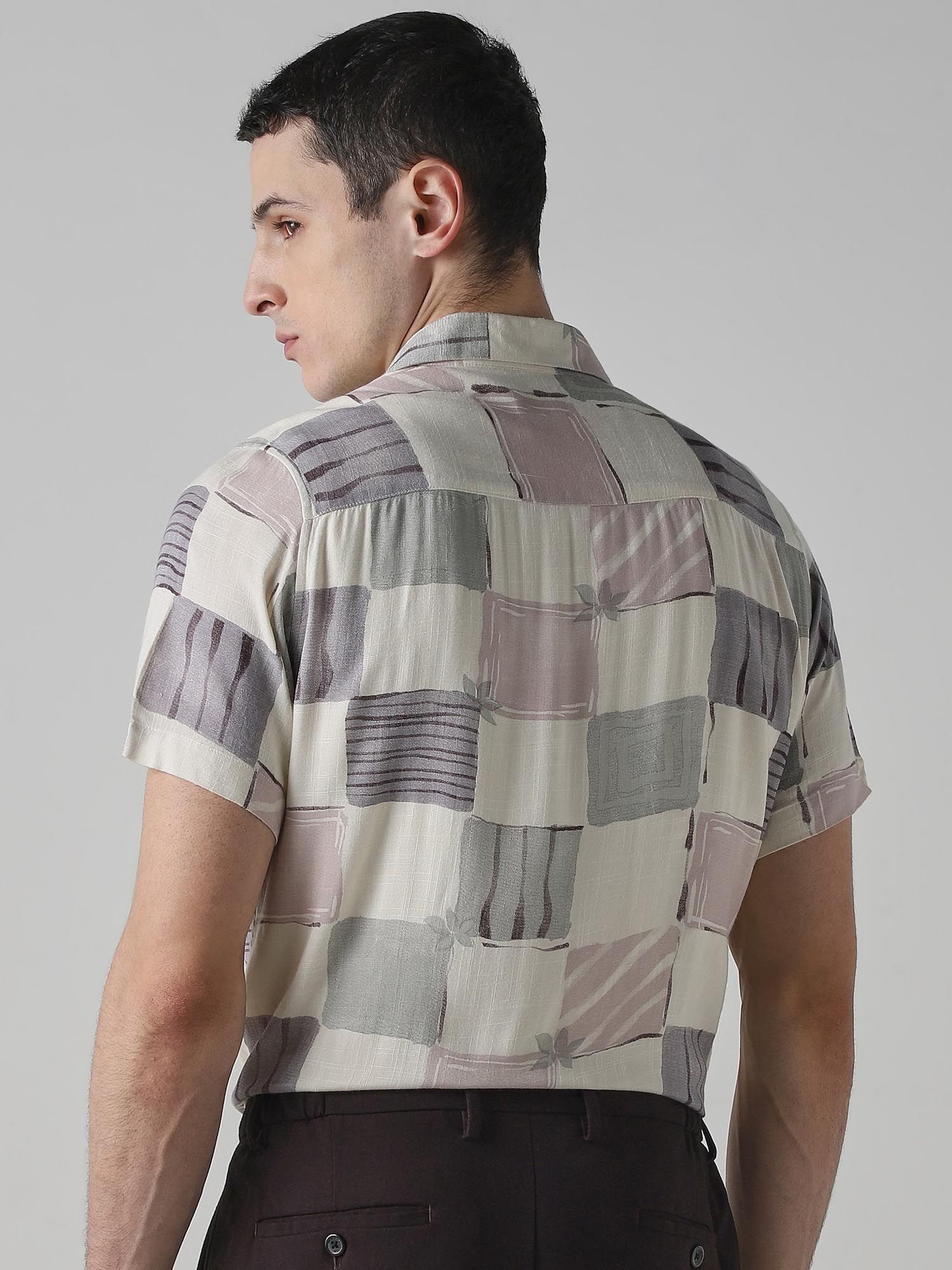 Muted Multi-Color Abstract Men Shirt