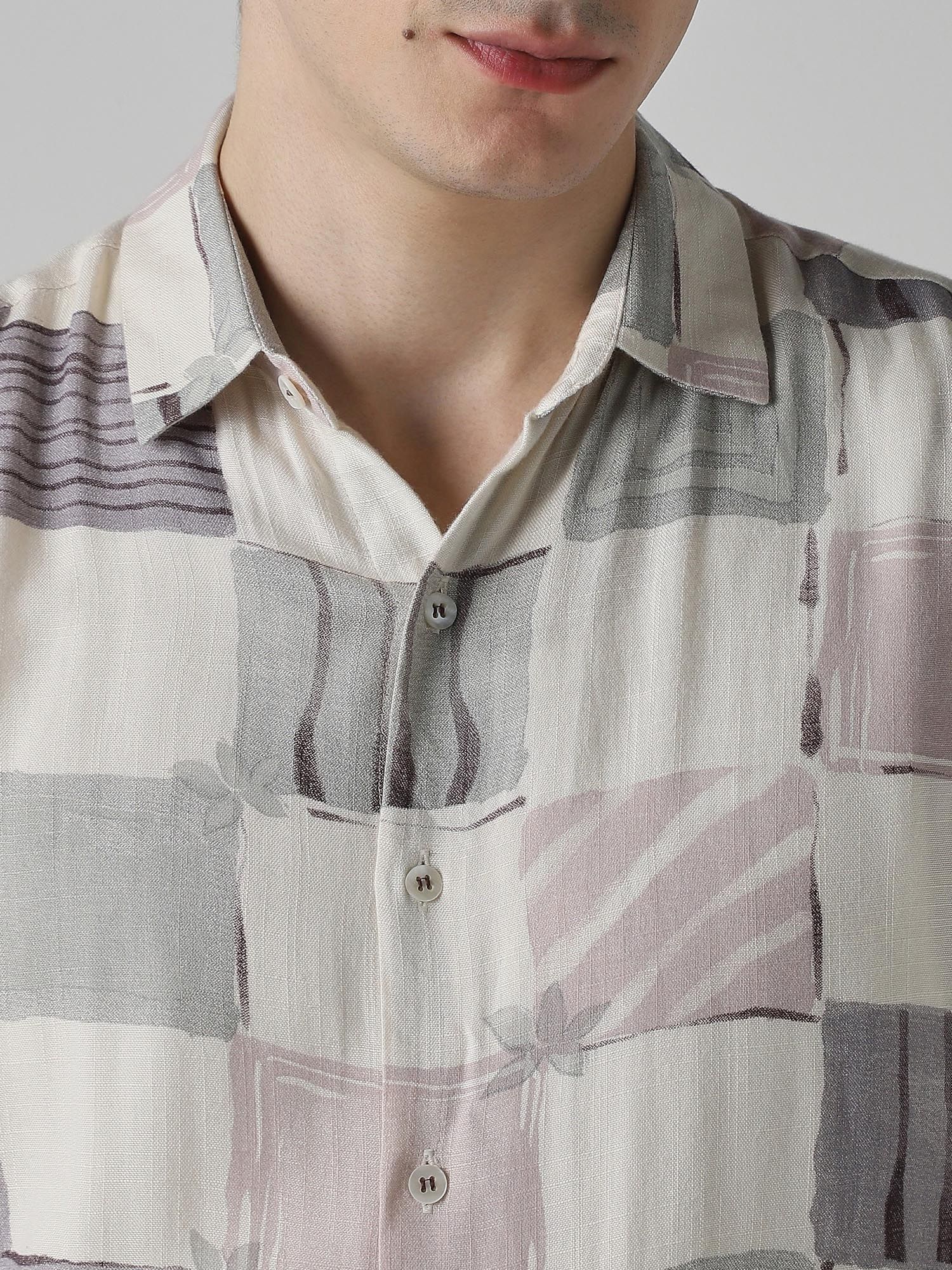 Muted Multi-Color Abstract Men Shirt