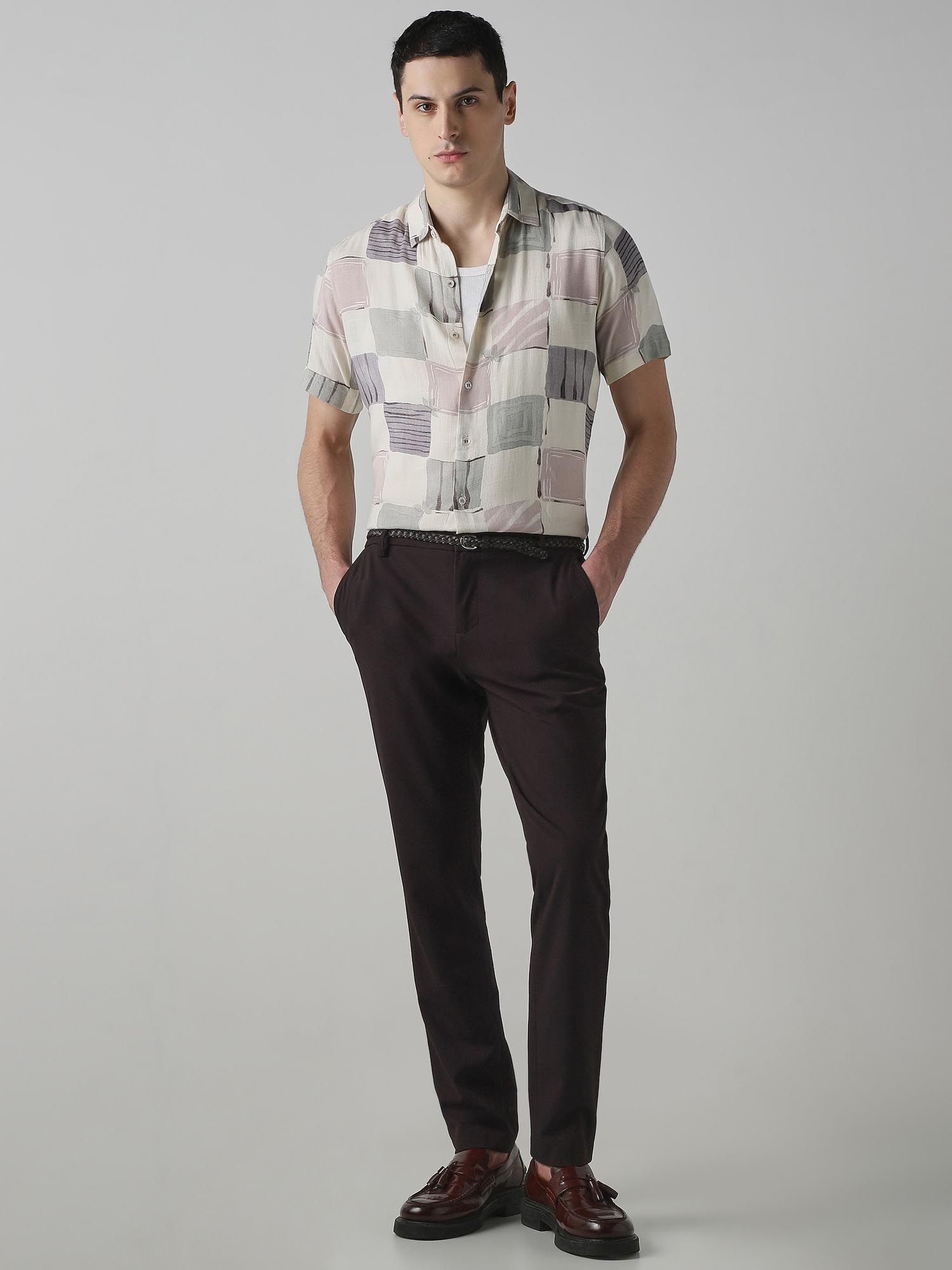 Muted Multi-Color Abstract Men Shirt