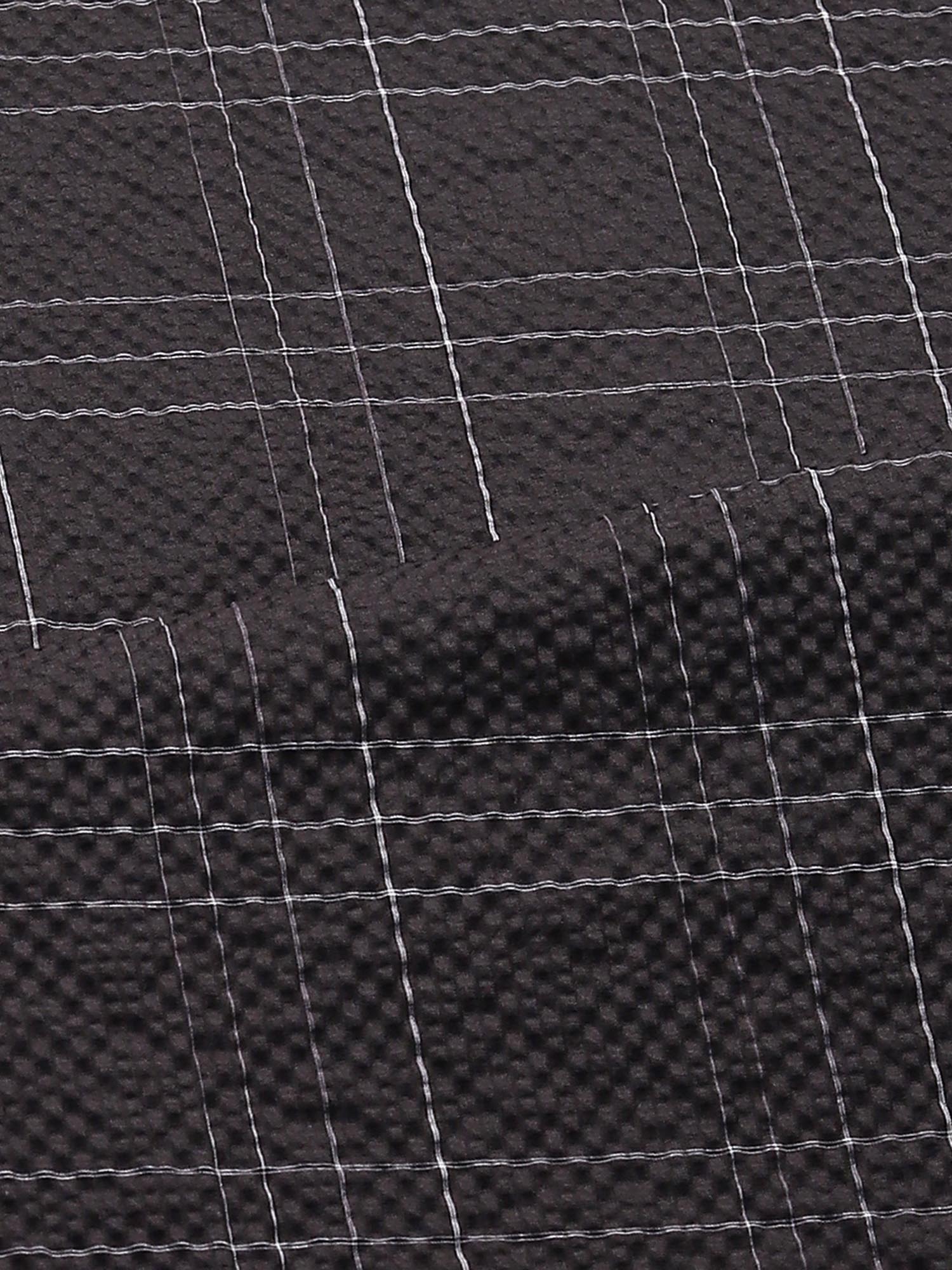 Dark Charcoal Black Checks Men Shirt