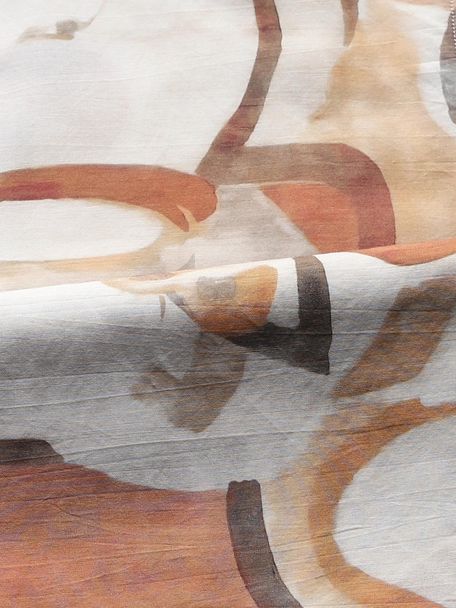 Muted Terracotta Brown Abstract Men Shirt