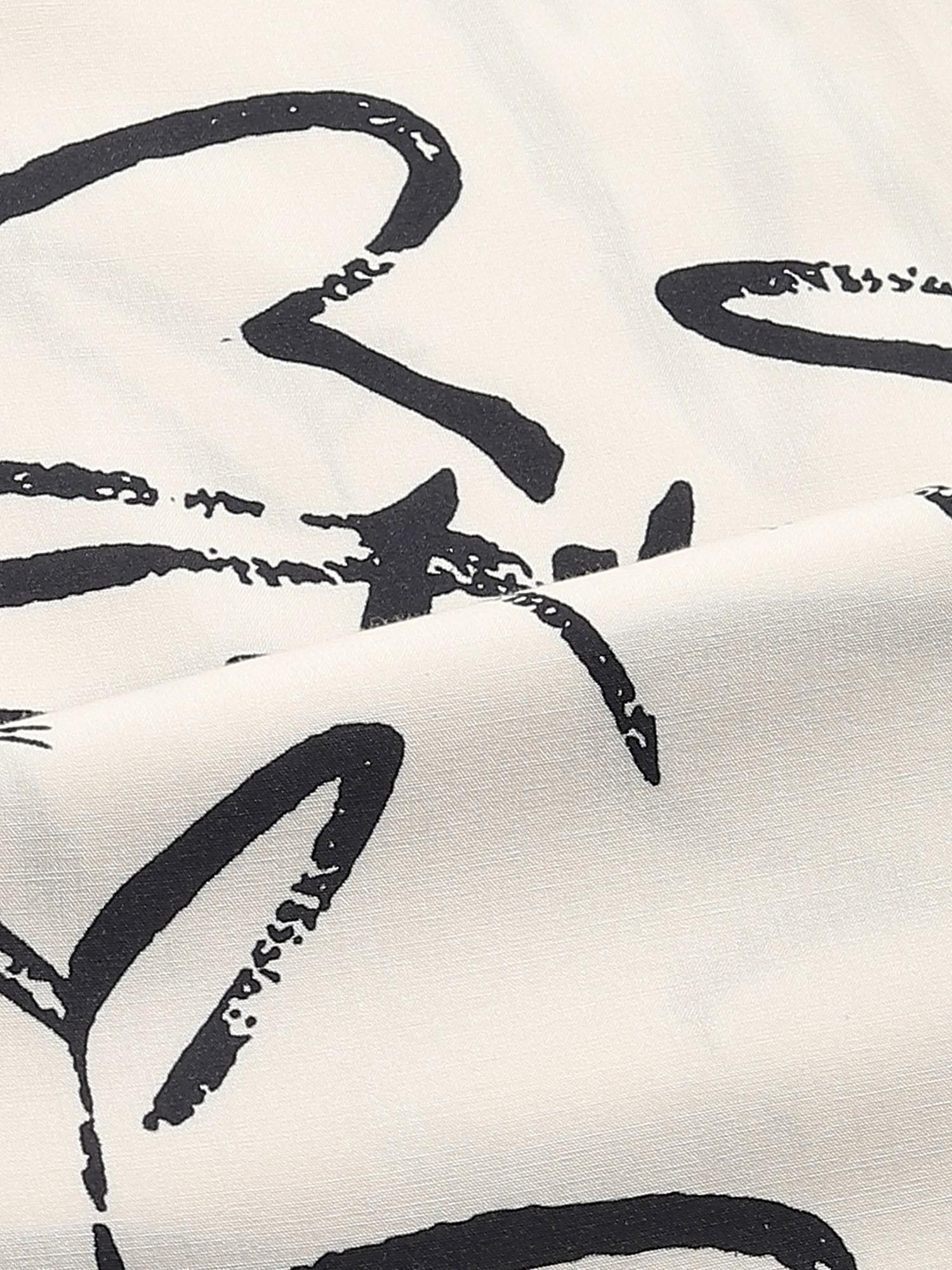 Off White Abstract Men Shirt