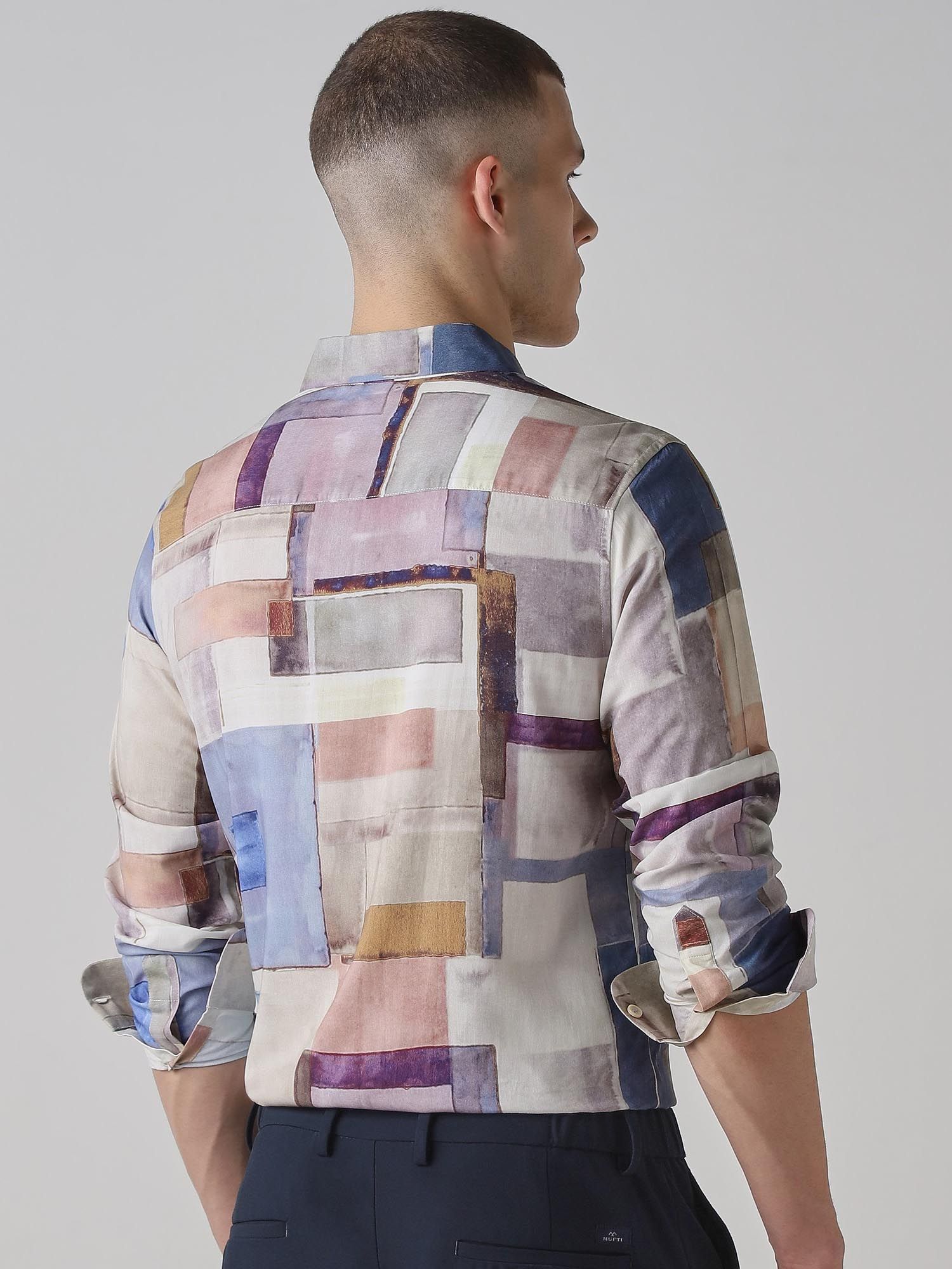 Muted Multicolor Abstract Men Shirt