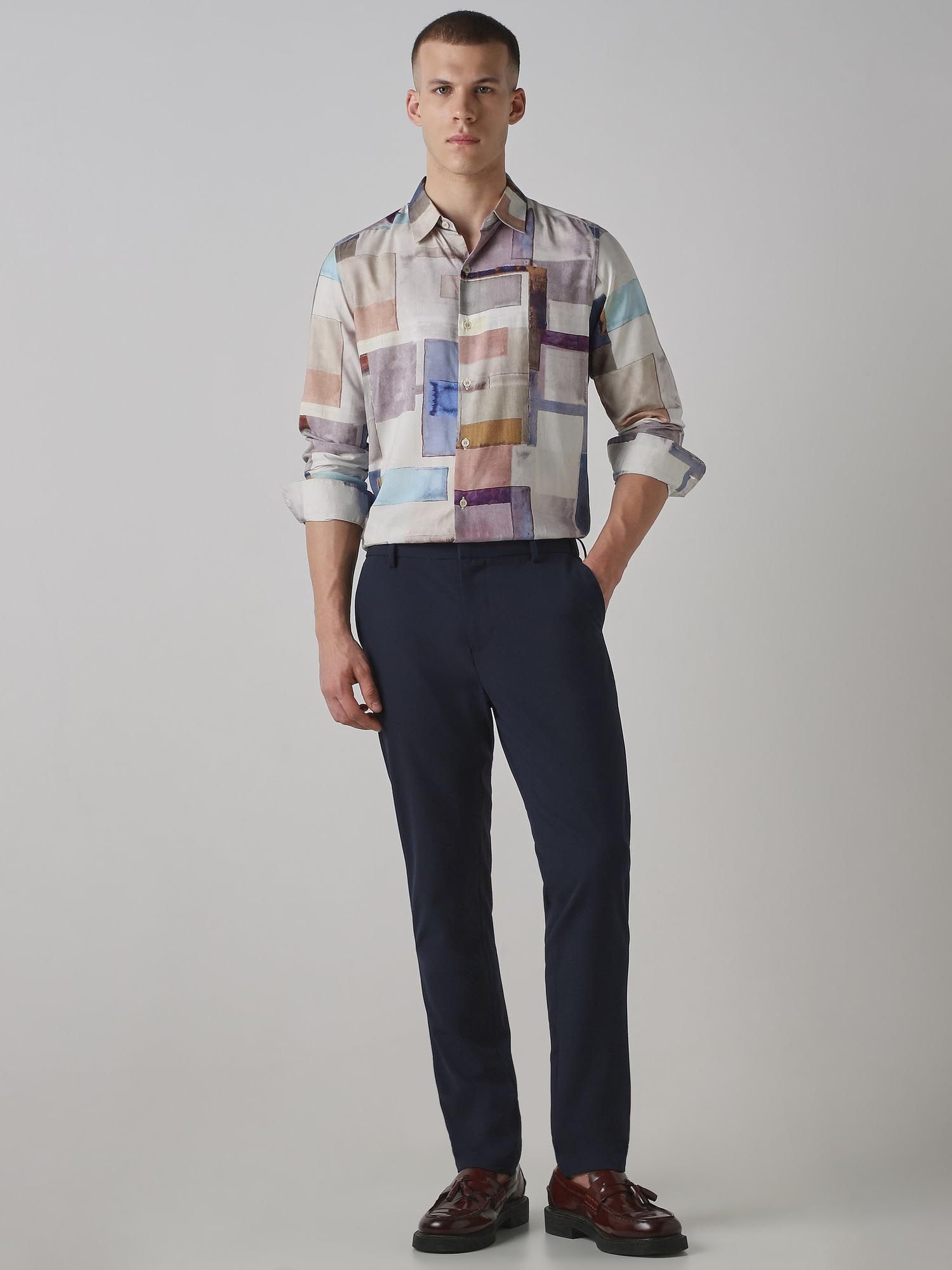 Muted Multicolor Abstract Men Shirt