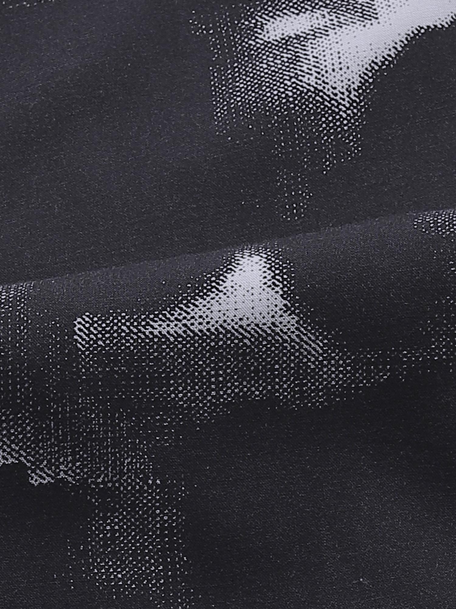 Dark Charcoal Black Abstract Men Shirt