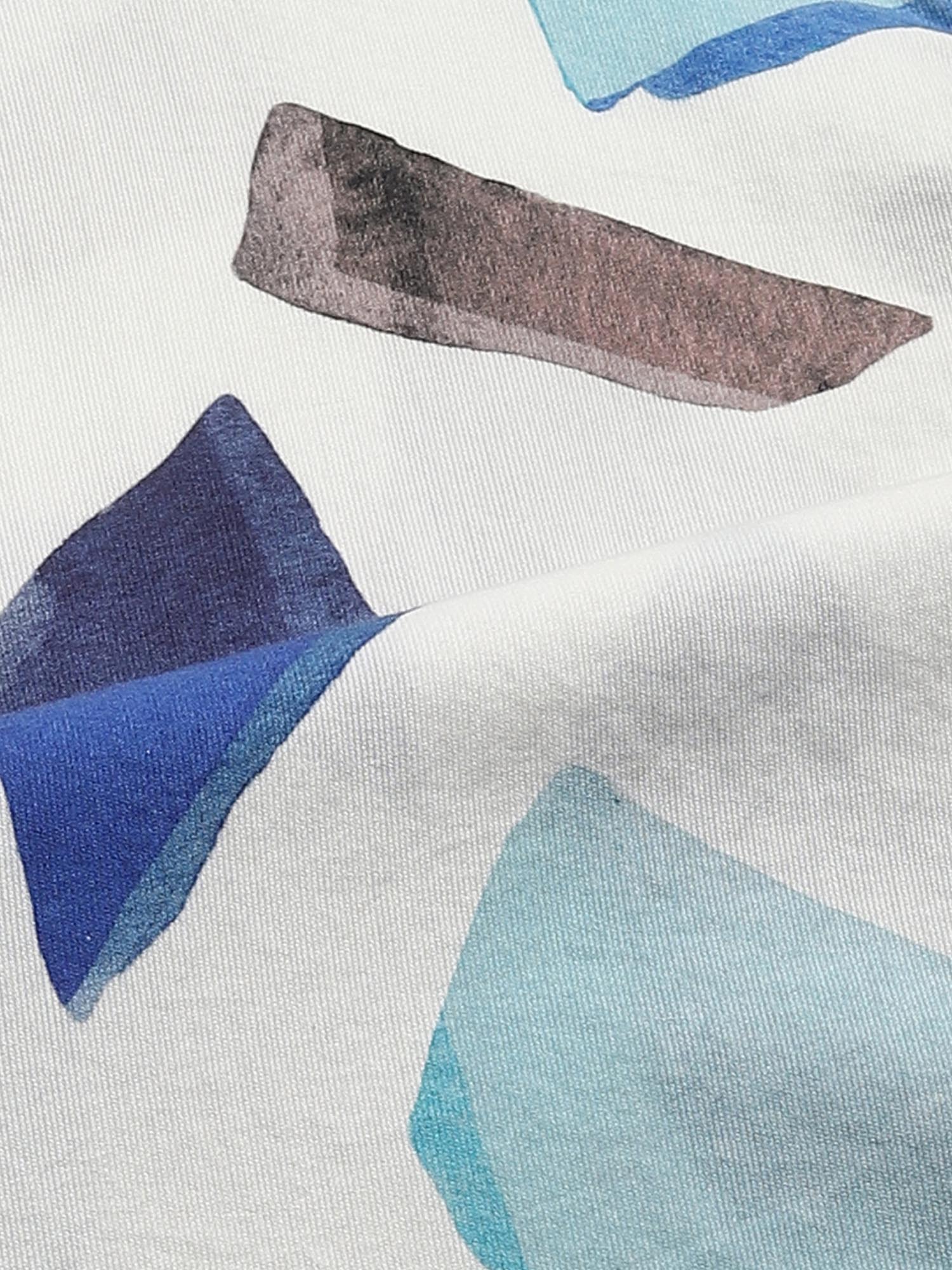 White Geometric Men Shirt