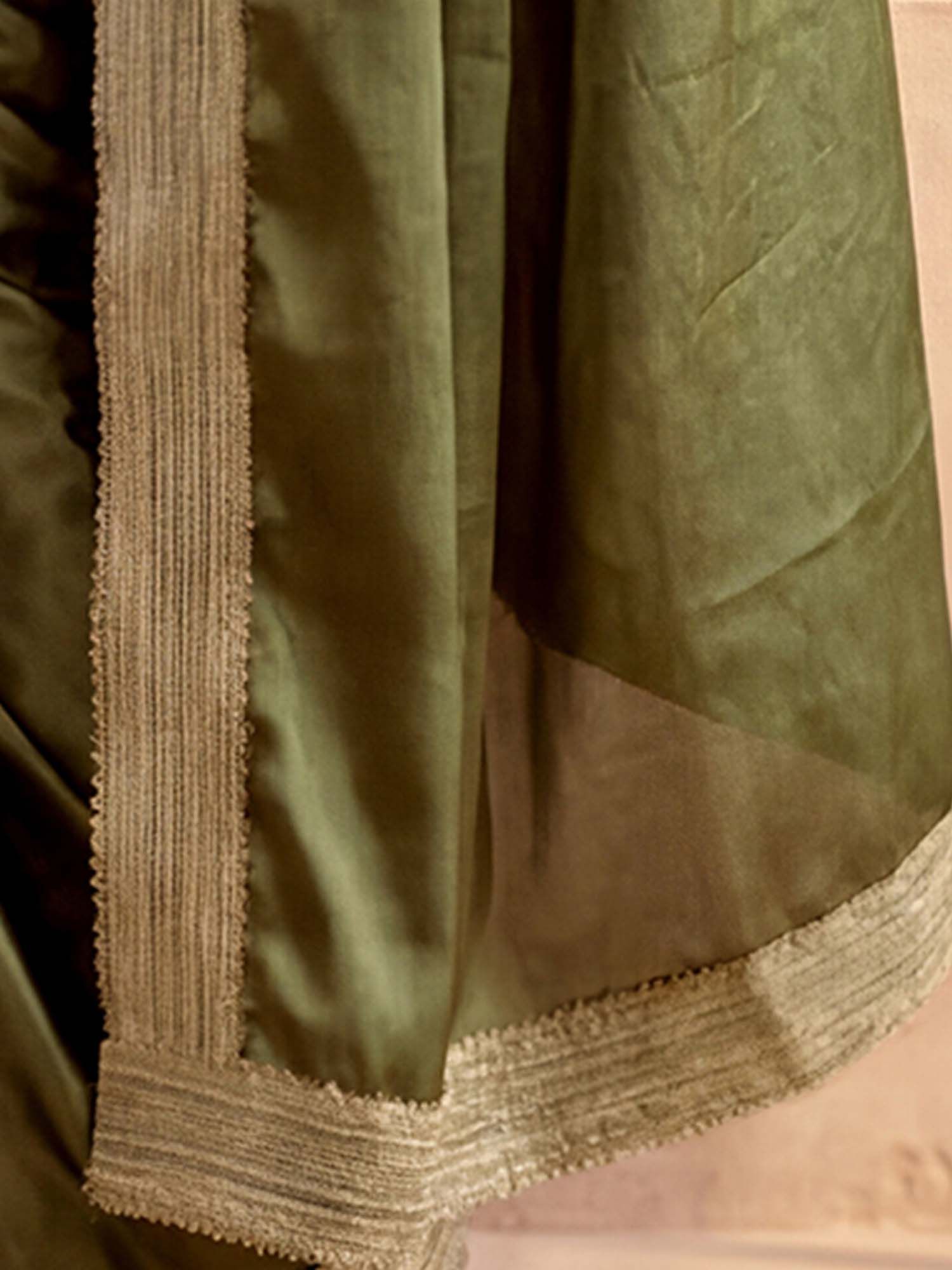 Olive Solid Gota Lace Work Silk Saree with Unstitched Blouse