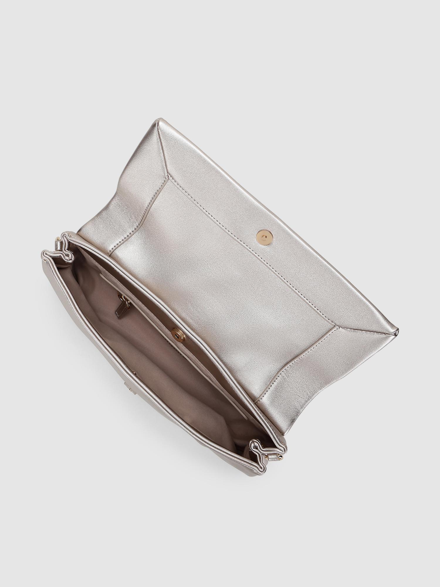 Cindy Women Crossbody Sling Bag With Detachable Strap - White Gold (S)