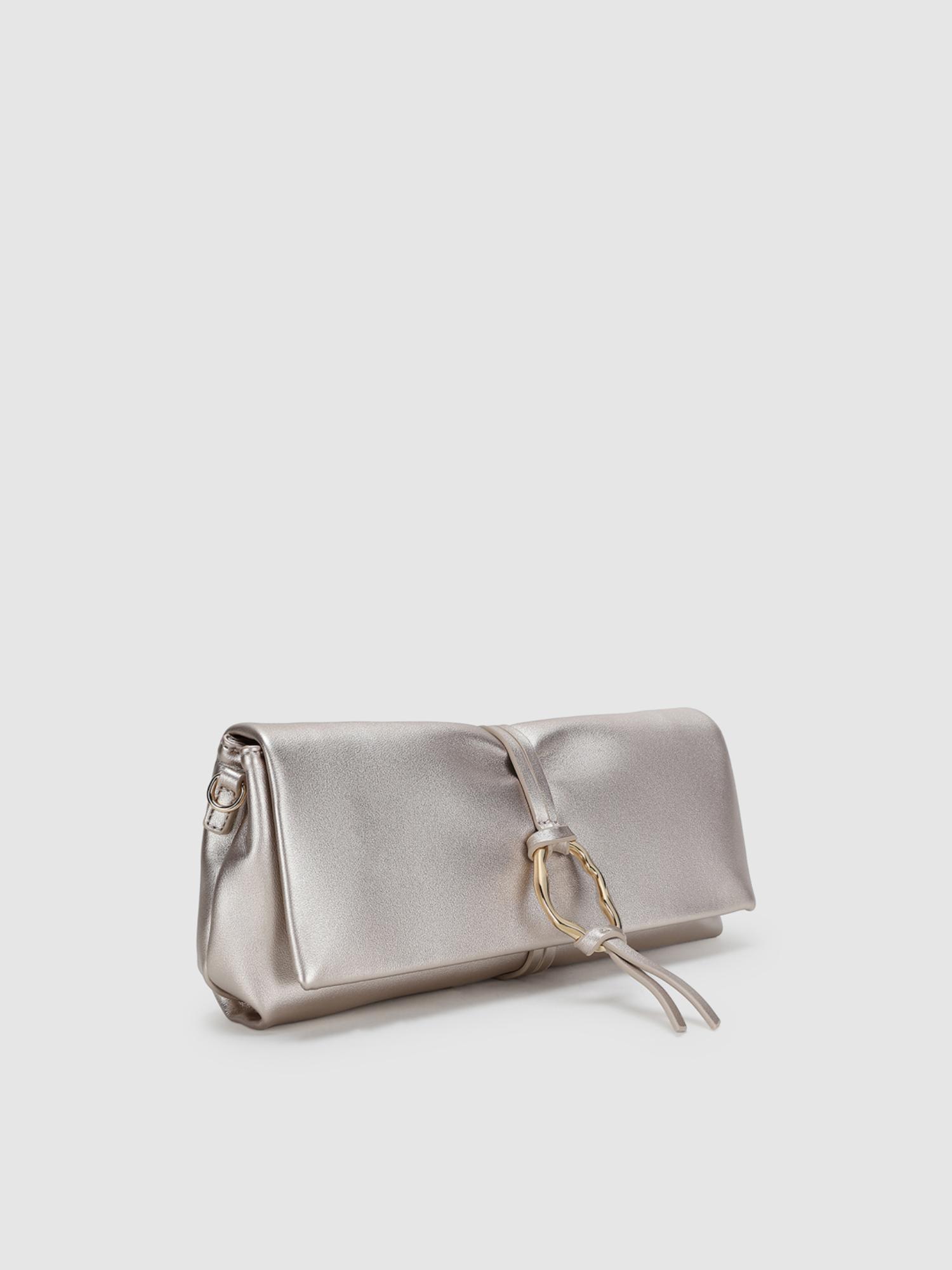 Cindy Women Crossbody Sling Bag With Detachable Strap - White Gold (S)