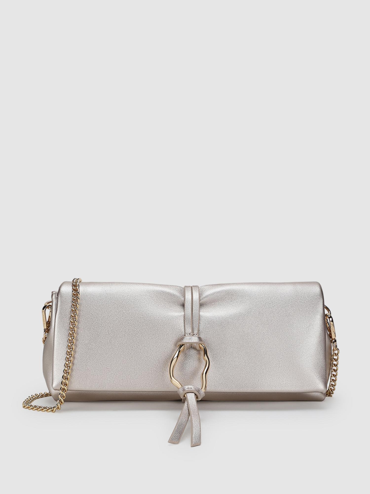 Cindy Women Crossbody Sling Bag With Detachable Strap - White Gold (S)