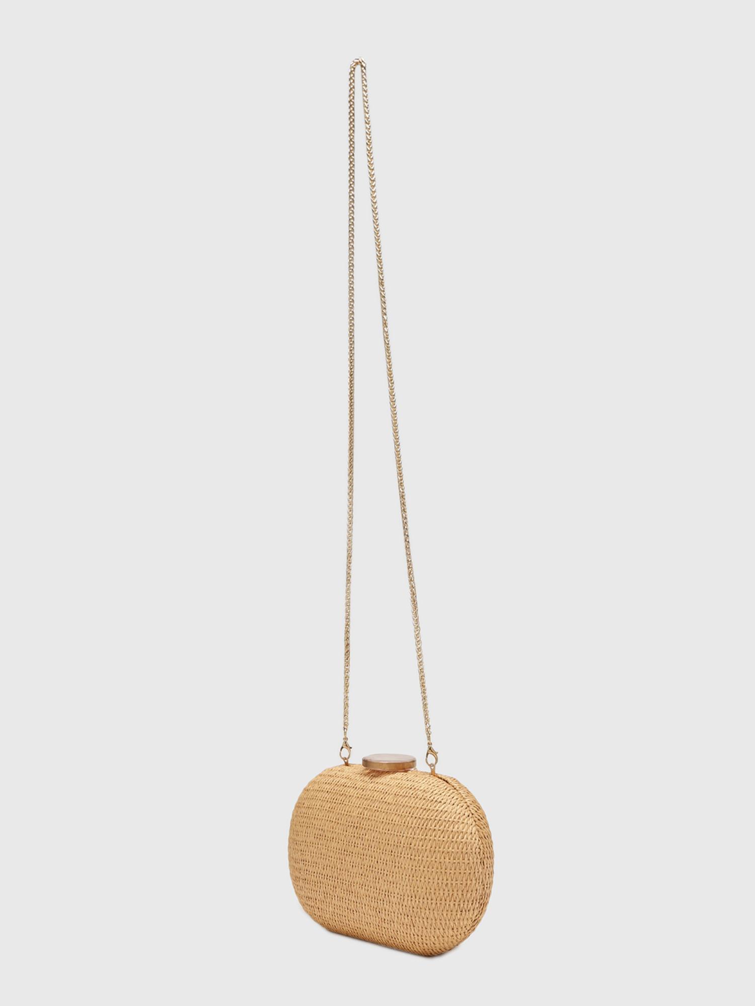 Tangerine Women Clutch With Detachable Strap - Beige (S)