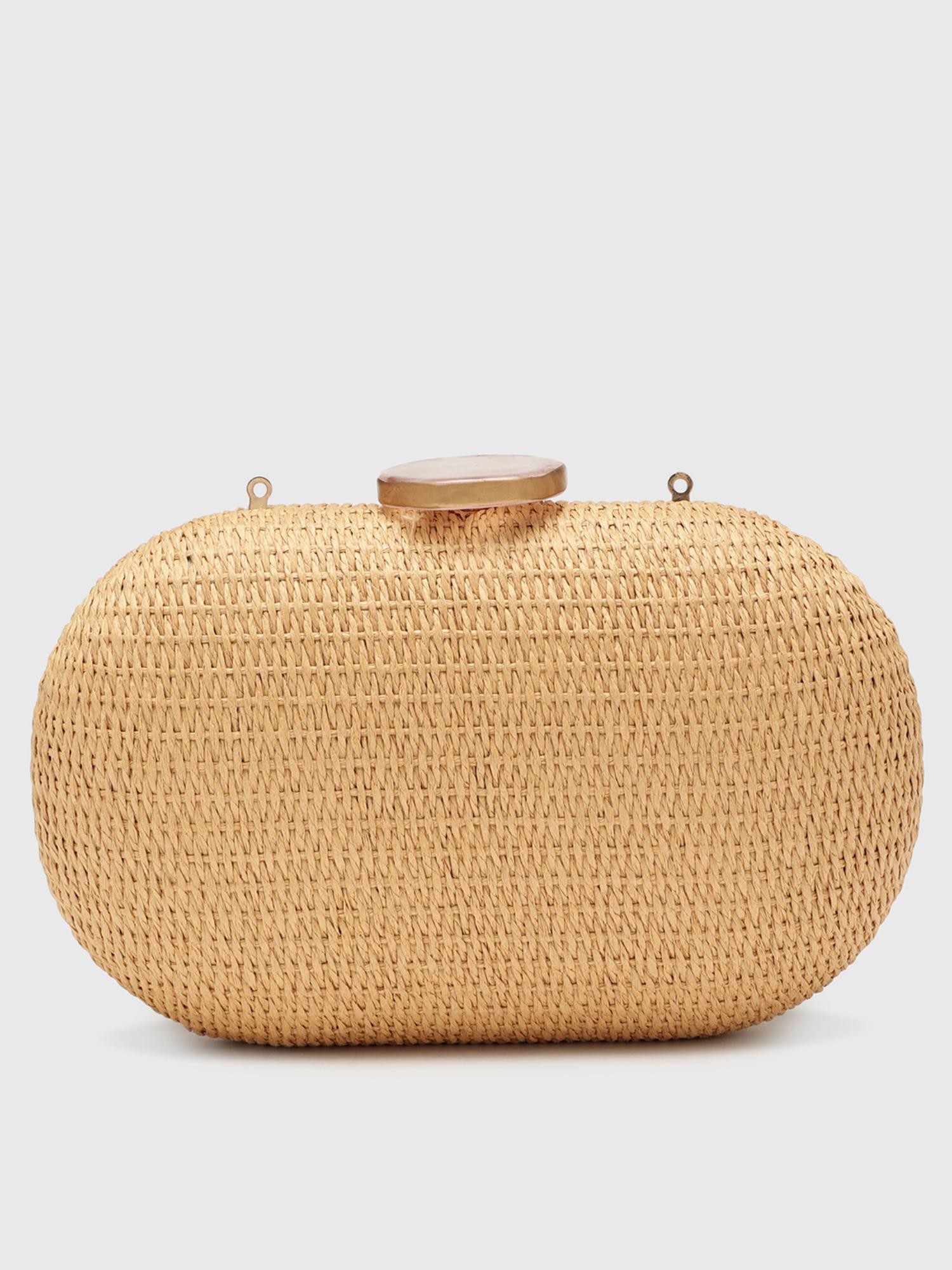 Tangerine Women Clutch With Detachable Strap - Beige (S)