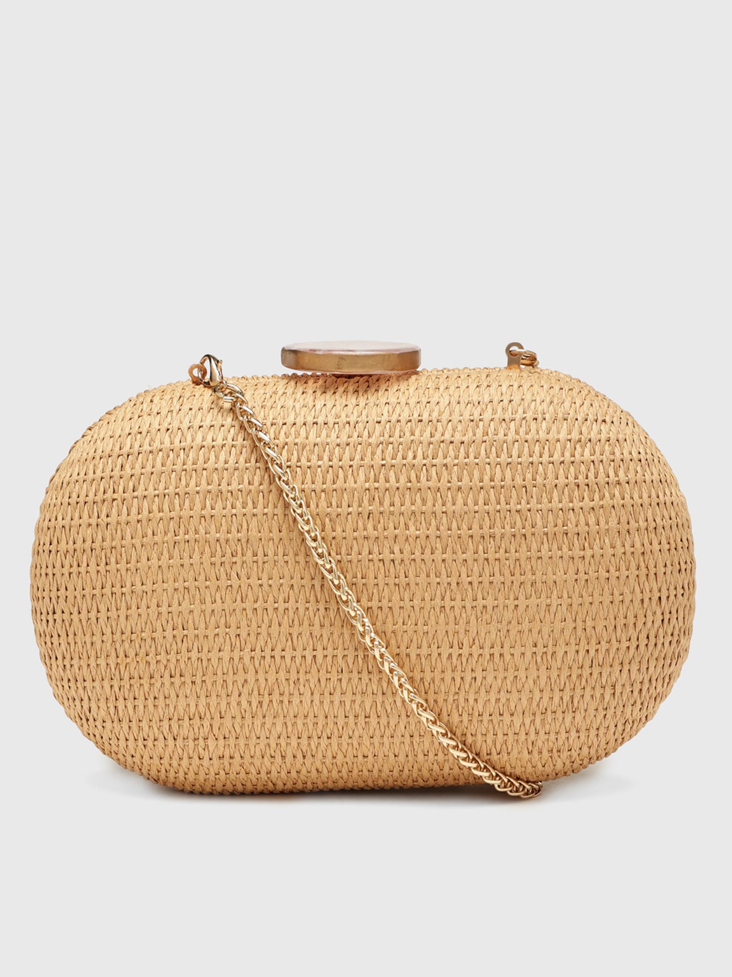 Tangerine Women Clutch With Detachable Strap - Beige (S)
