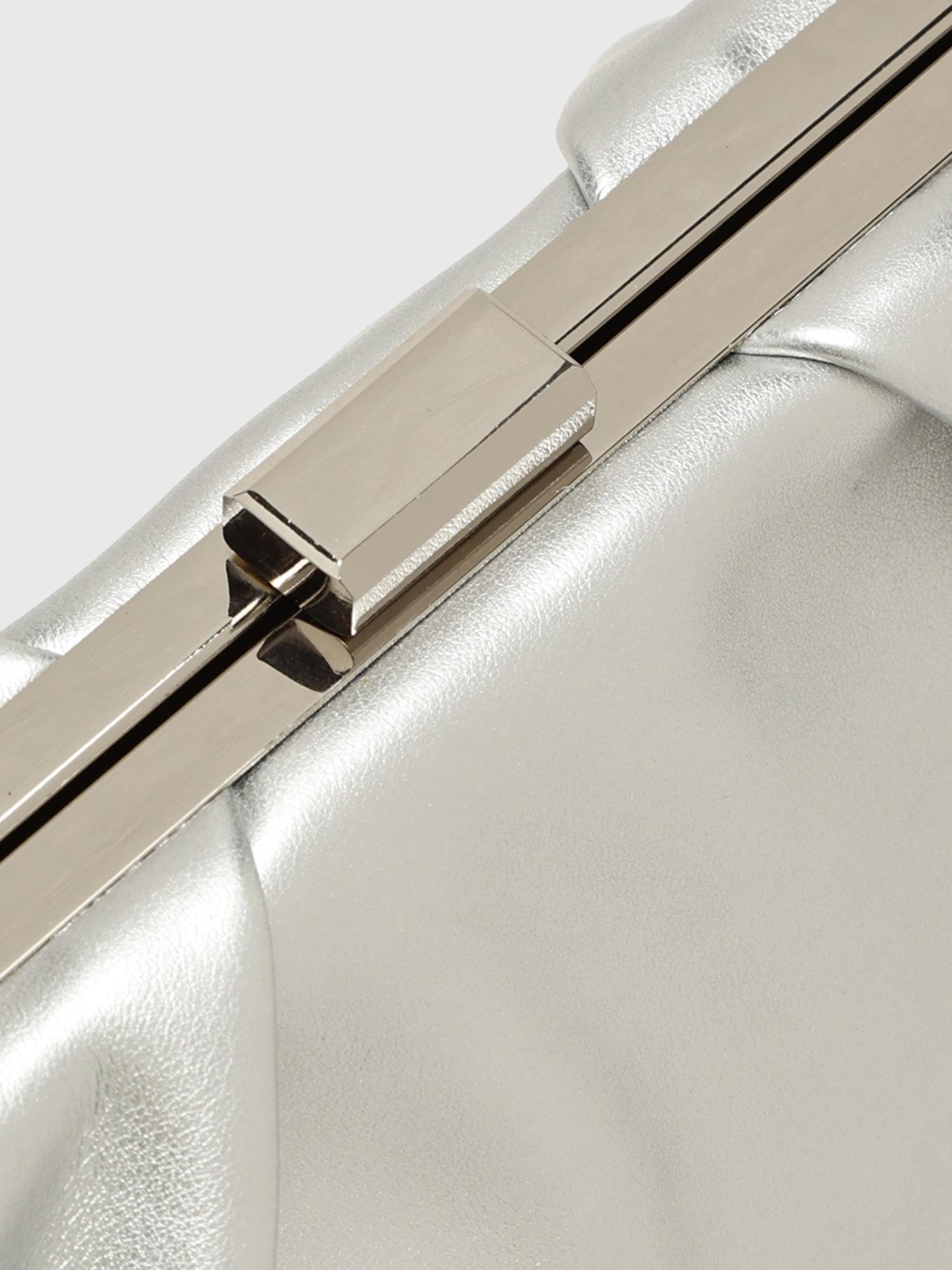 Mambo Women Clutch With Detachable Strap - Silver (S)
