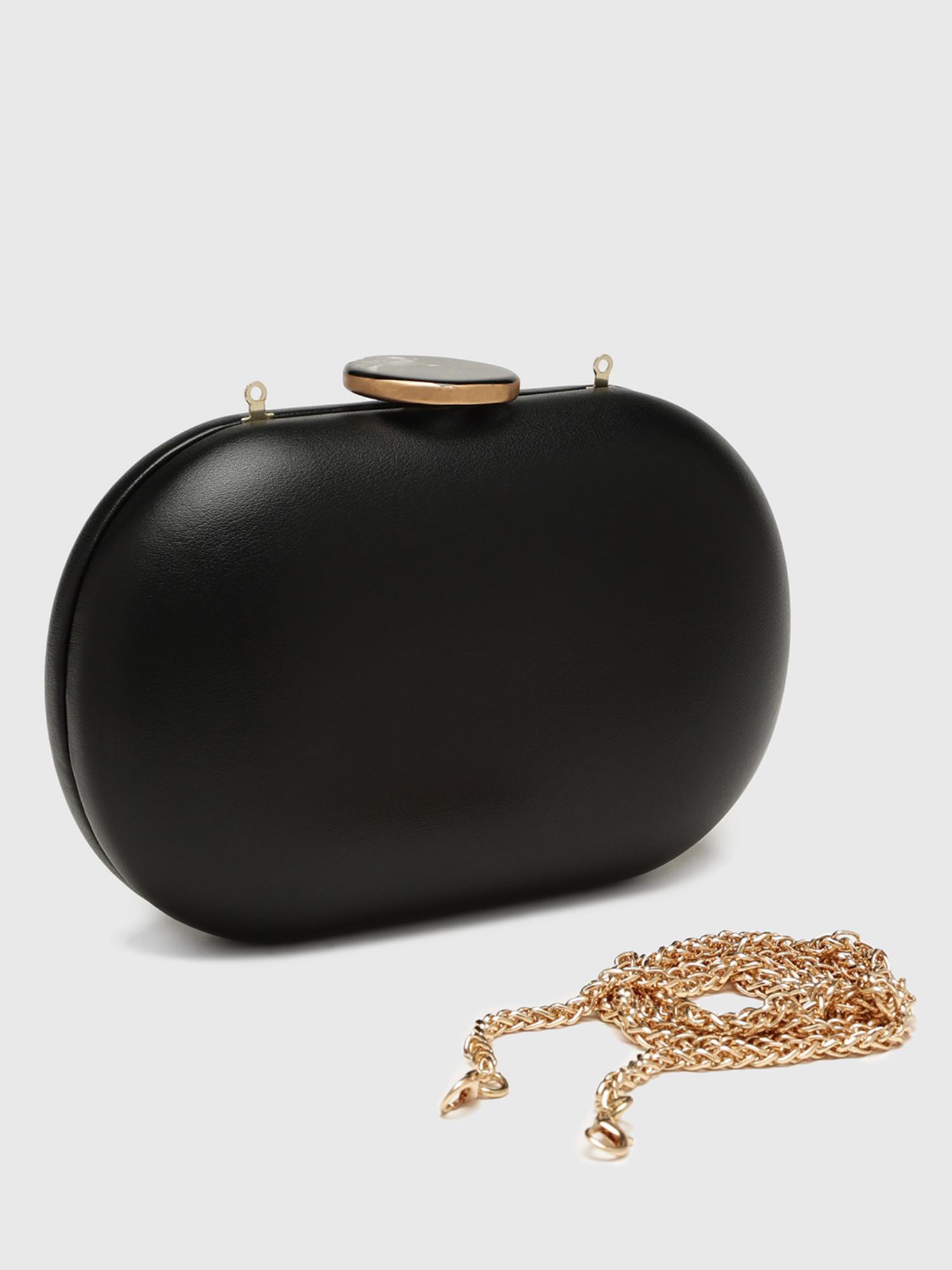 Tangerine V2 Women Clutch With Detachable Strap - Black (S)