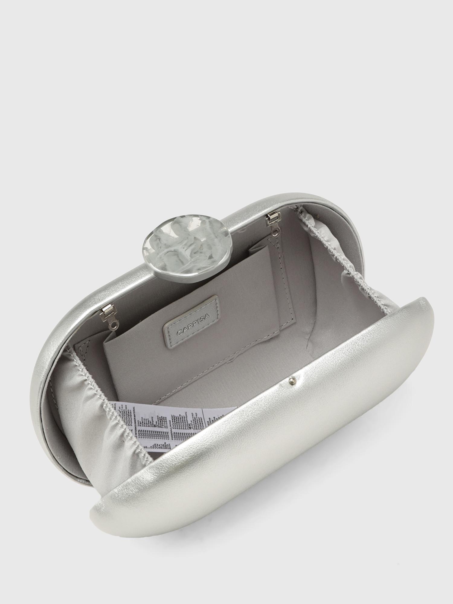 Tangerine V2 Women Clutch With Detachable Strap - Silver (S)