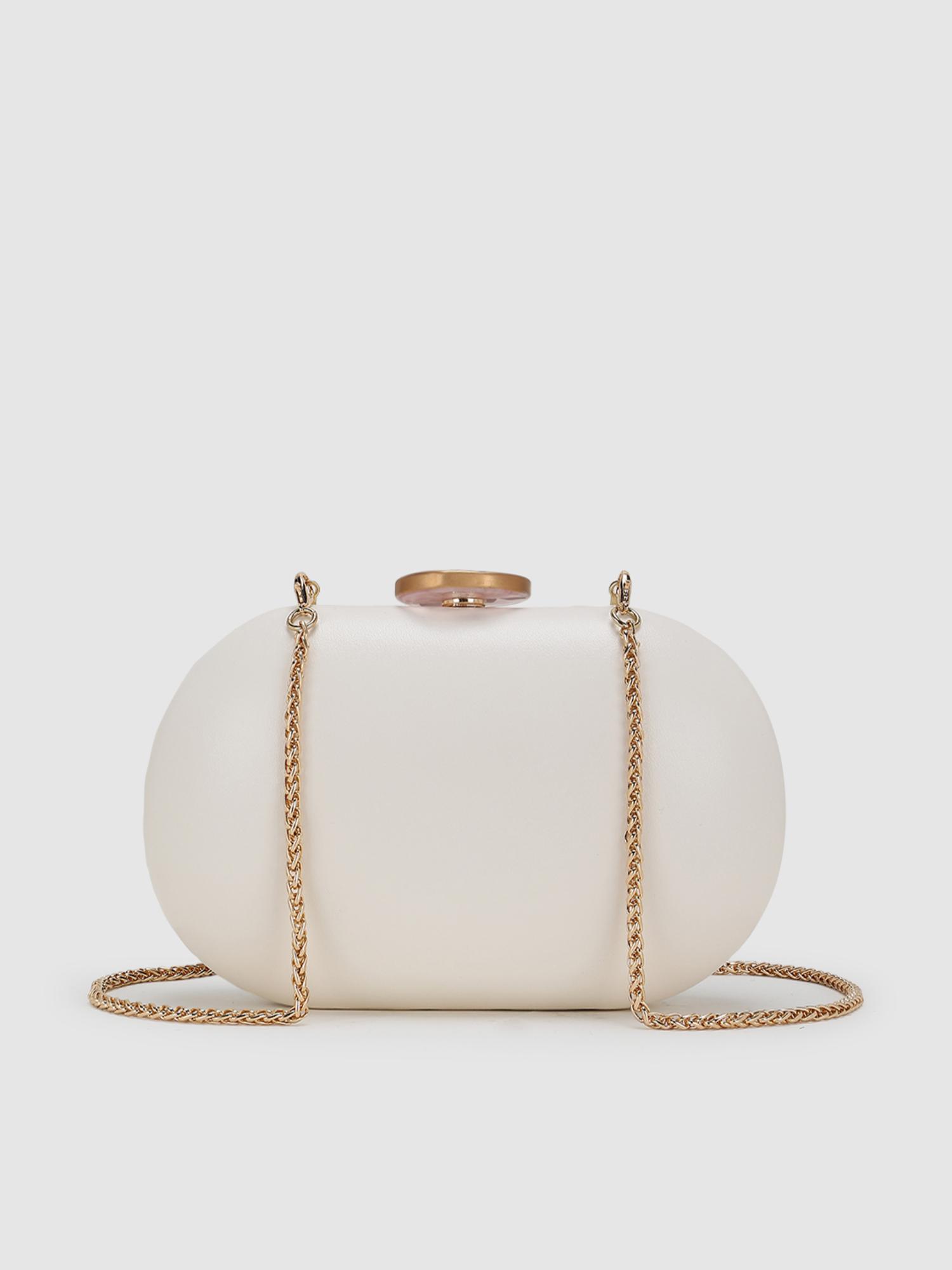 Tangerine V2 Women Clutch With Detachable Strap - Off White (S)