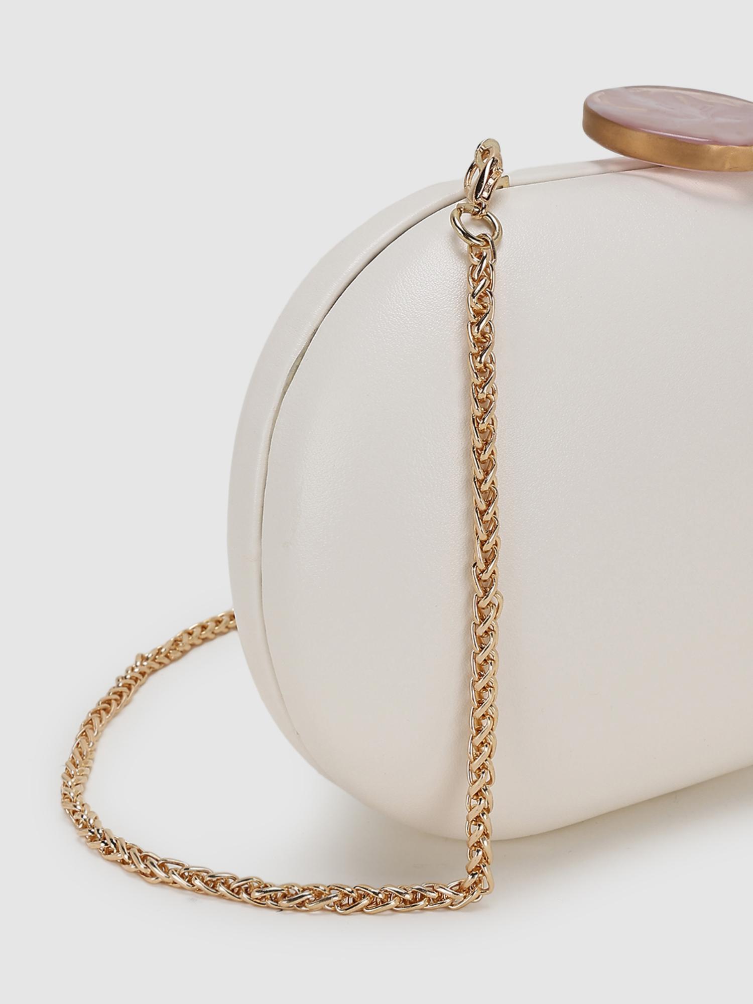 Tangerine V2 Women Clutch With Detachable Strap - Off White (S)