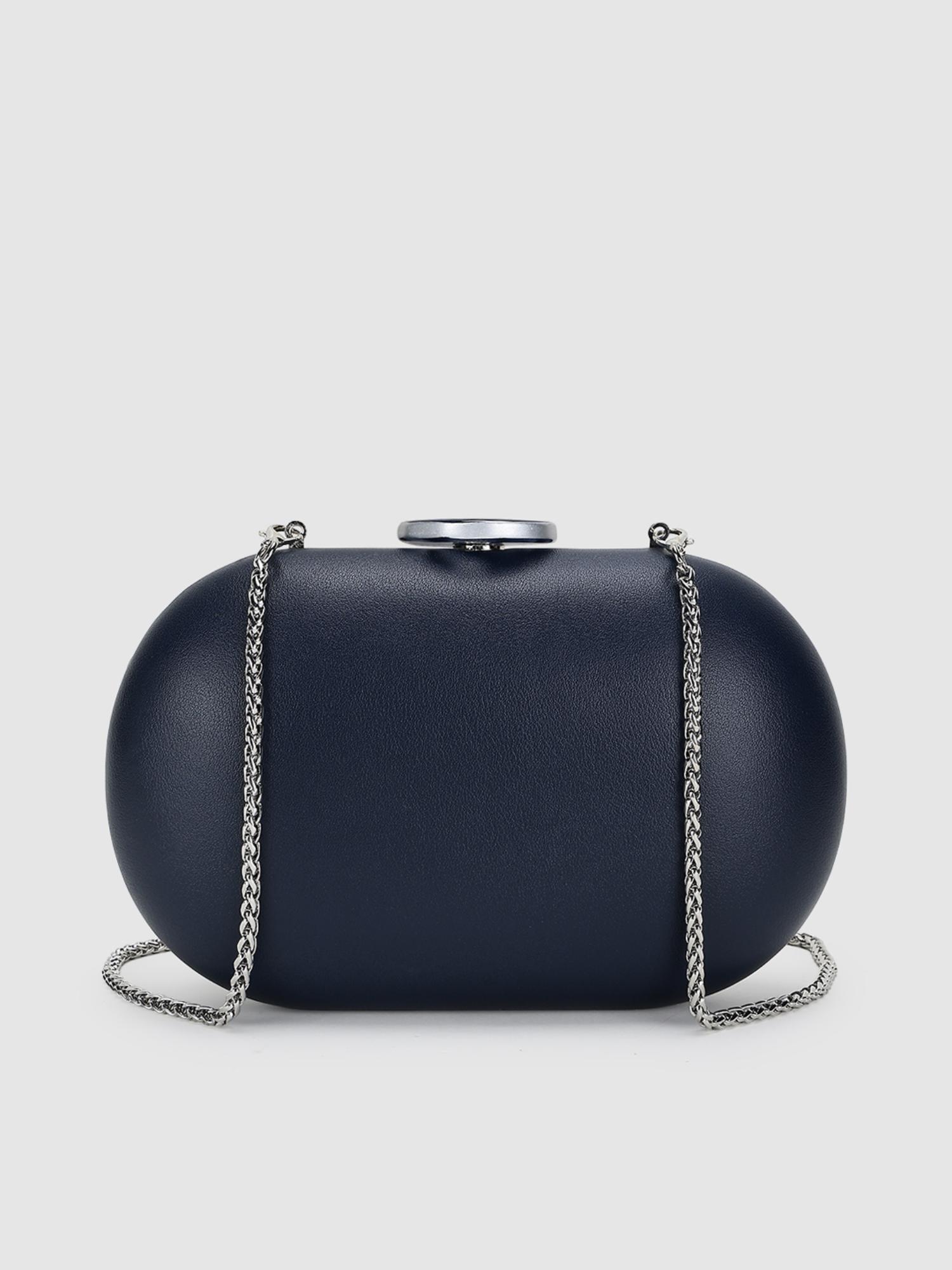 Tangerine V2 Women Clutch With Detachable Strap - Navy Blue (S)