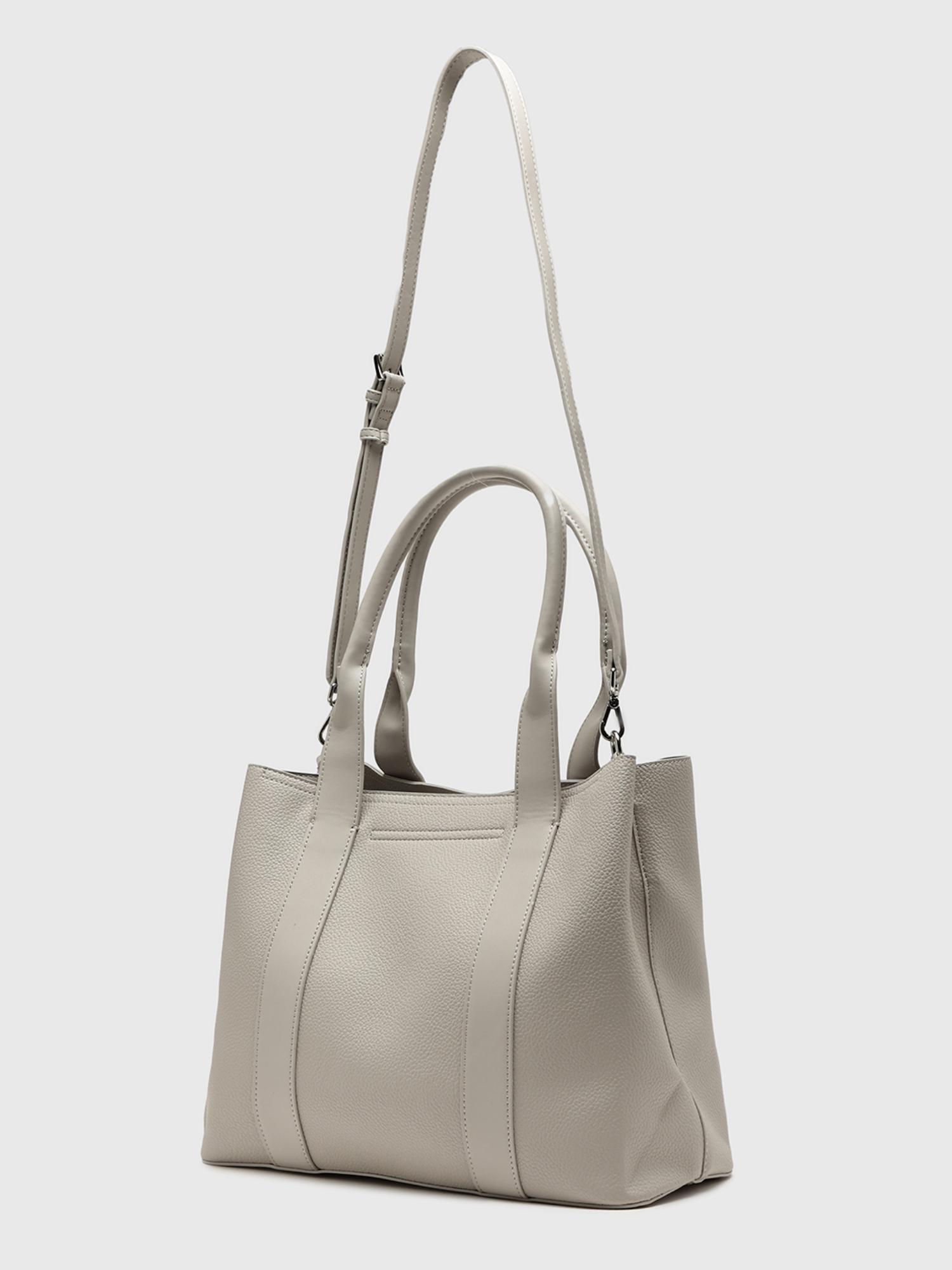 Edvige Women Tote Bag With Detachable Strap - Off White (L)