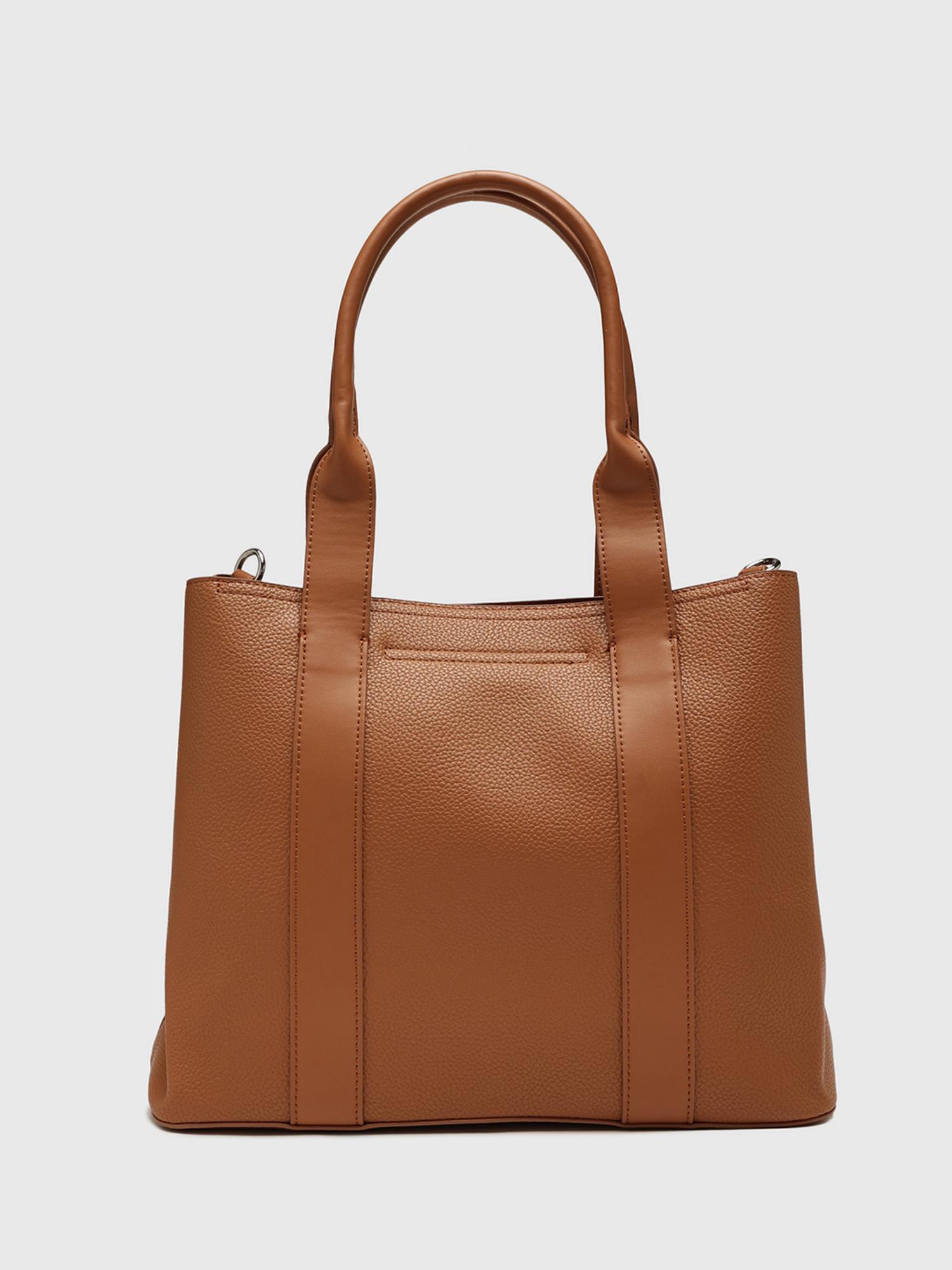 Edvige Women Tote Bag With Detachable Strap - Tan (L)