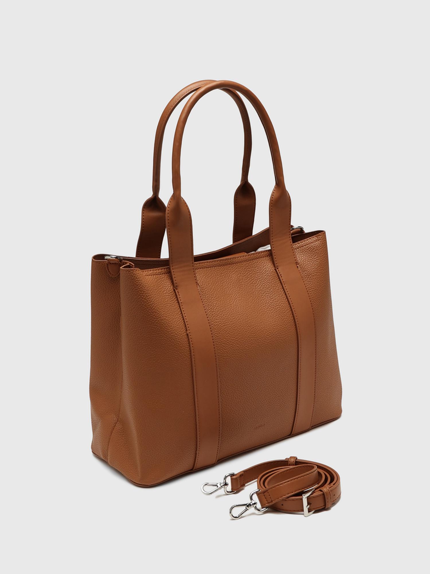 Edvige Women Tote Bag With Detachable Strap - Tan (L)