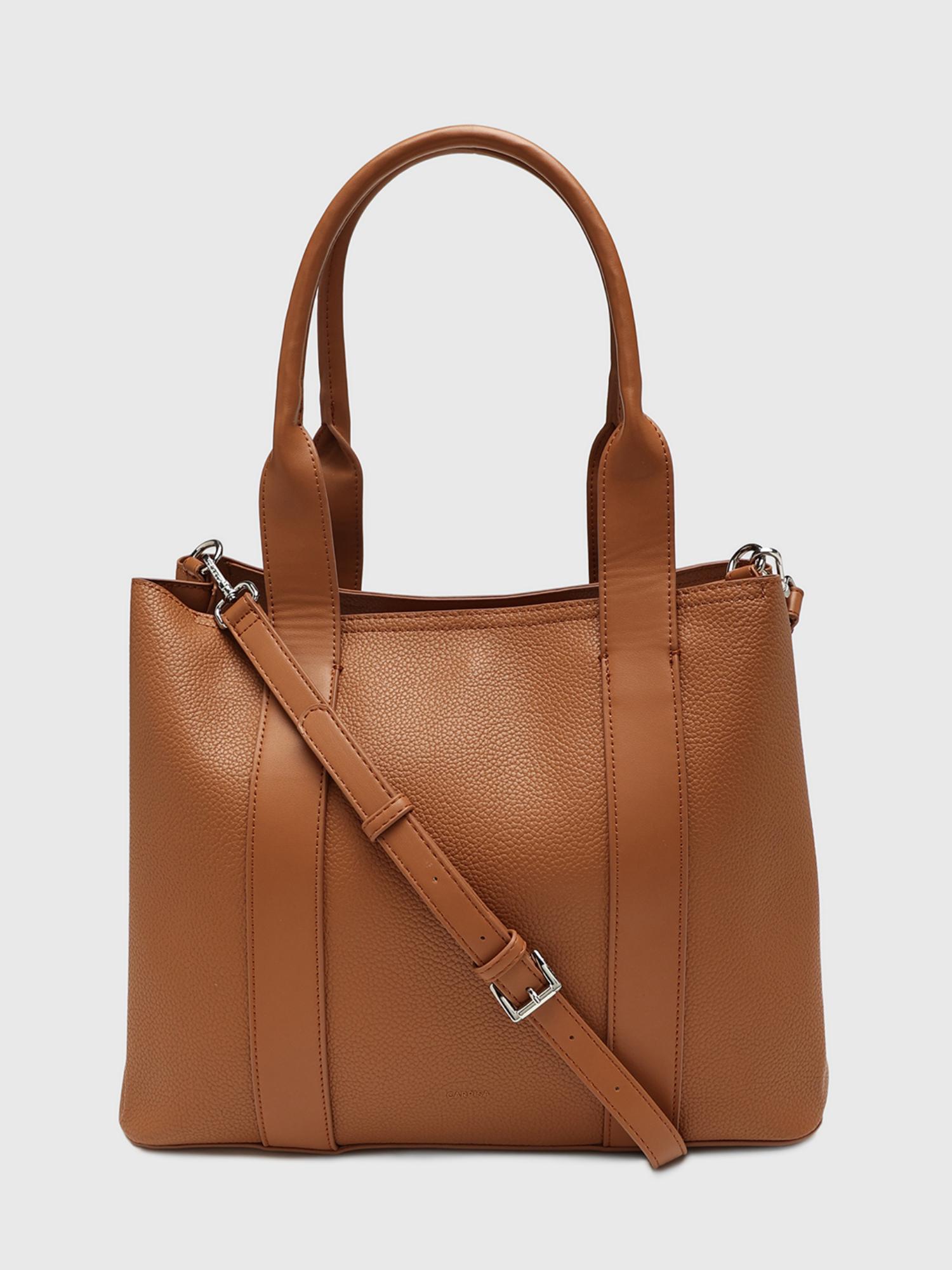 Edvige Women Tote Bag With Detachable Strap - Tan (L)