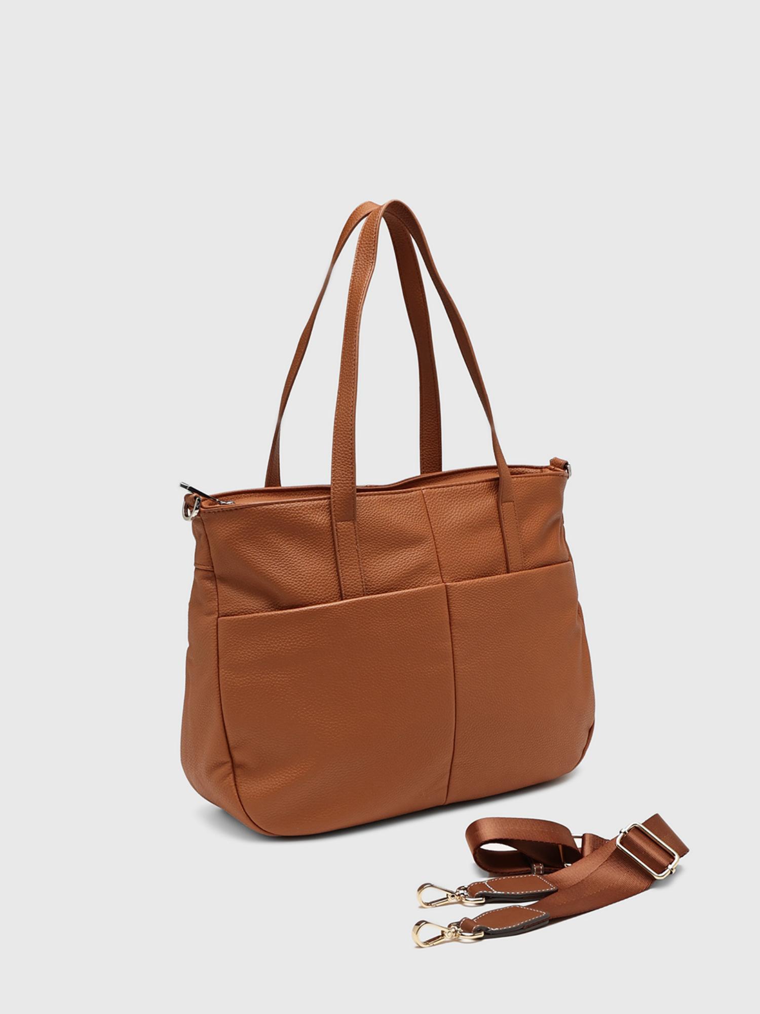 Yukon Women Tote Bag With Detachable Strap - Tan (L)
