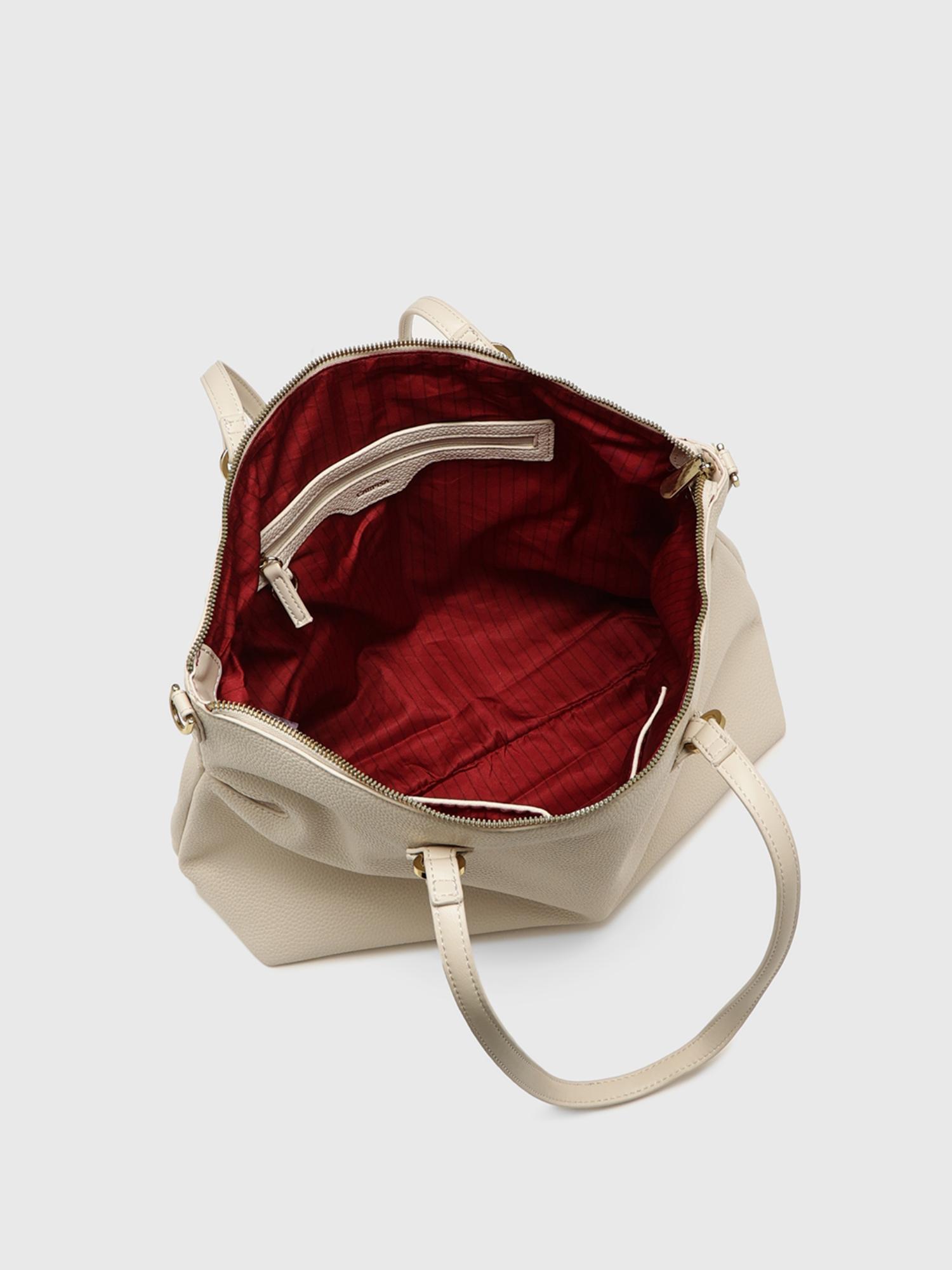 Augusta Women Tote Bag With Detachable Strap - Cream (L)