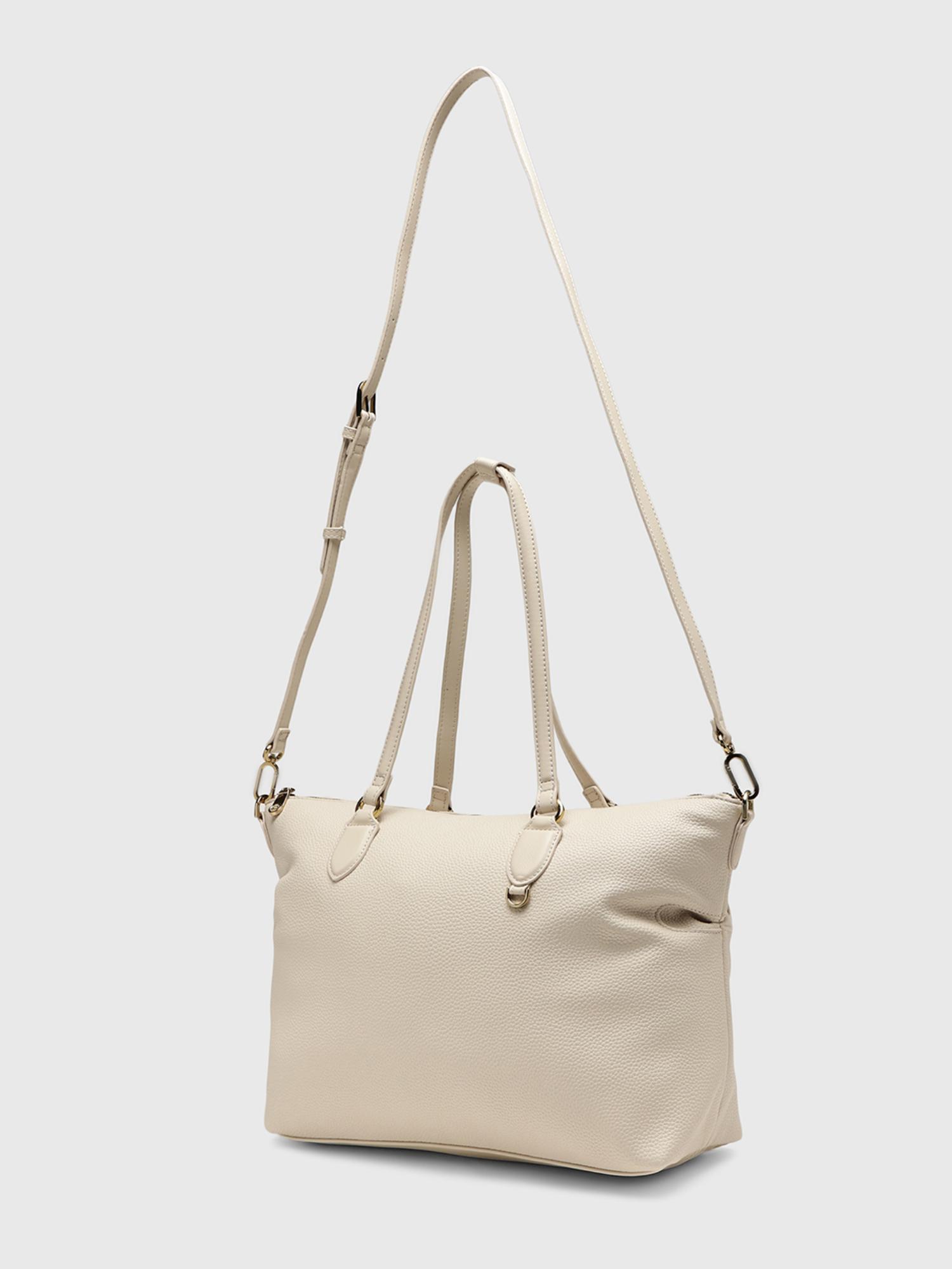 Augusta Women Tote Bag With Detachable Strap - Cream (L)