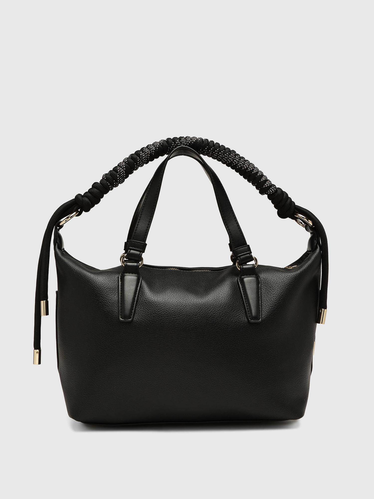 Ciclamino Women Handbag With Detachable Strap - Black (M)
