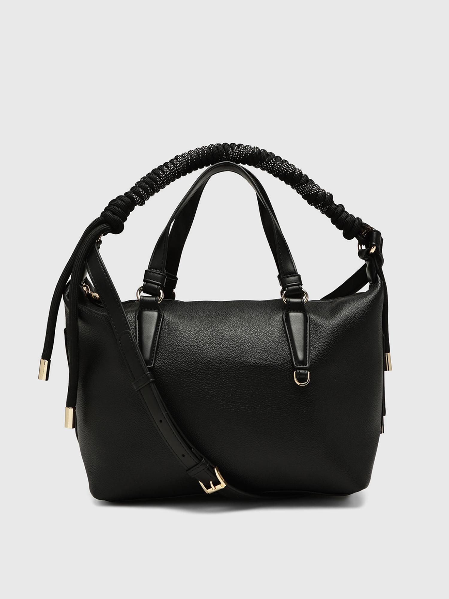 Ciclamino Women Handbag With Detachable Strap - Black (M)