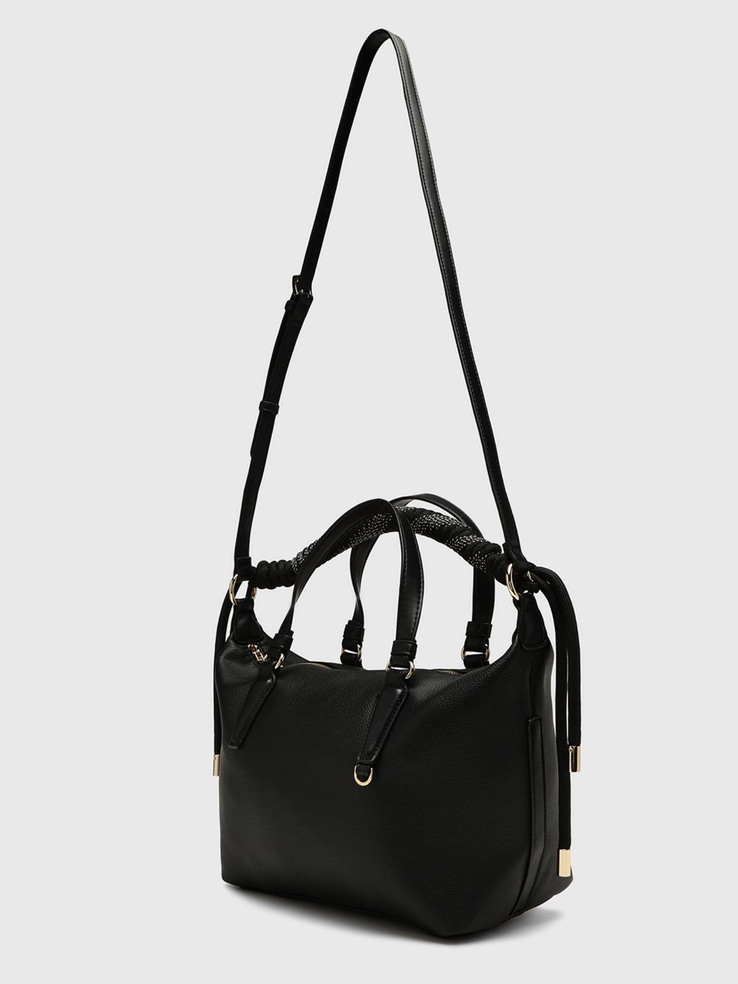Ciclamino Women Handbag With Detachable Strap - Black (M)