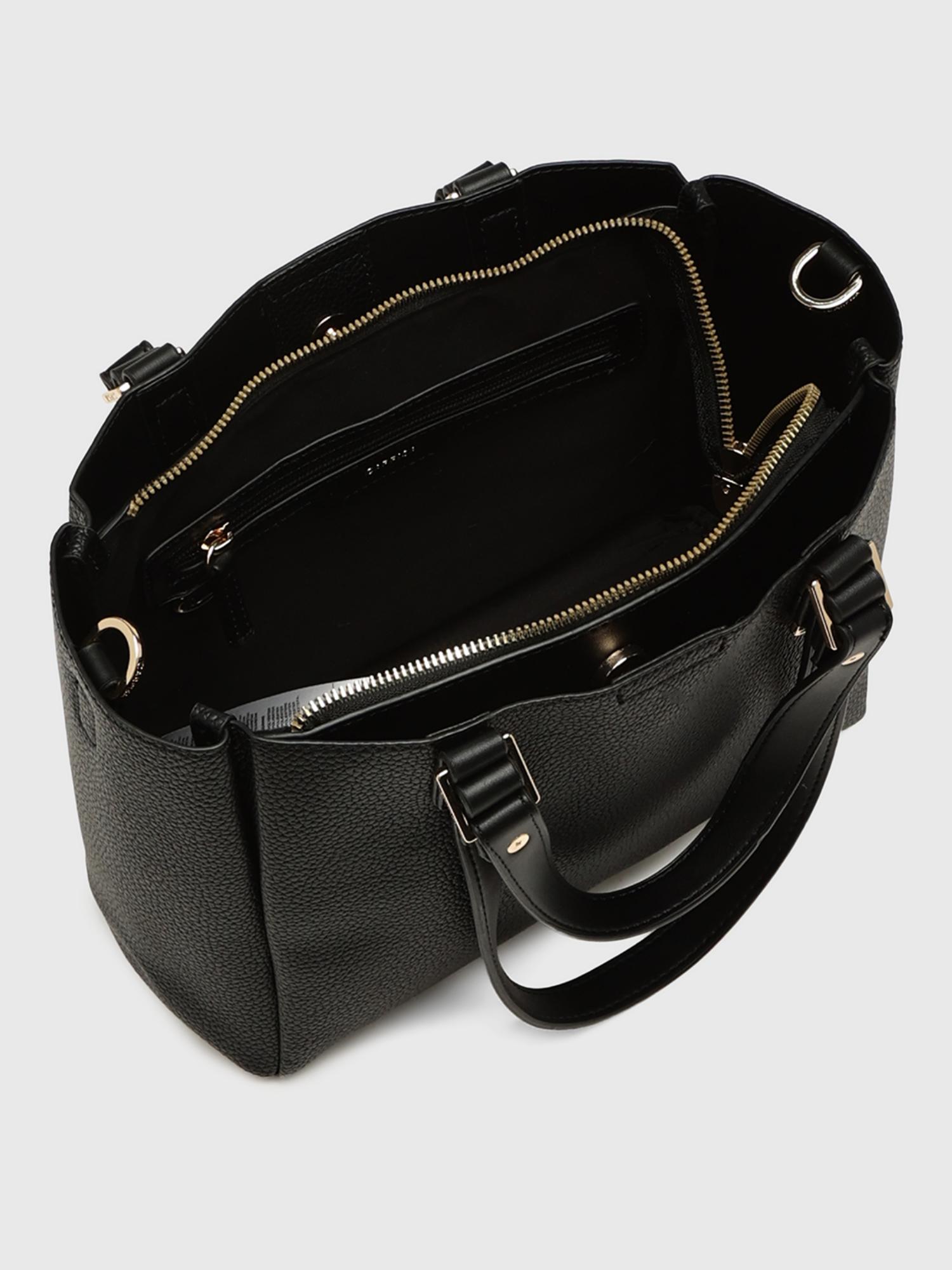 Amaranta Women Tote Bag With Detachable Strap - Black (L)