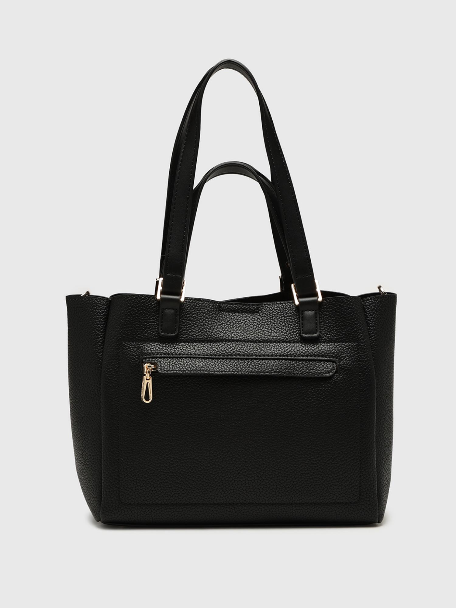 Amaranta Women Tote Bag With Detachable Strap - Black (L)