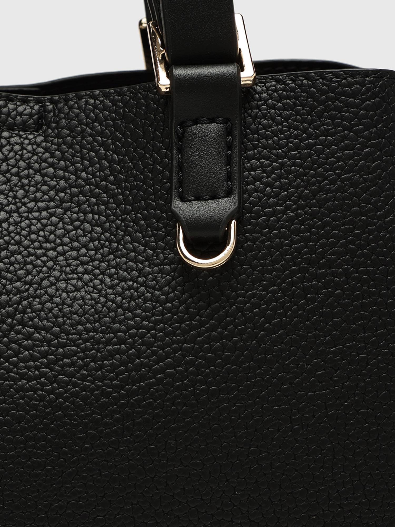 Amaranta Women Tote Bag With Detachable Strap - Black (L)