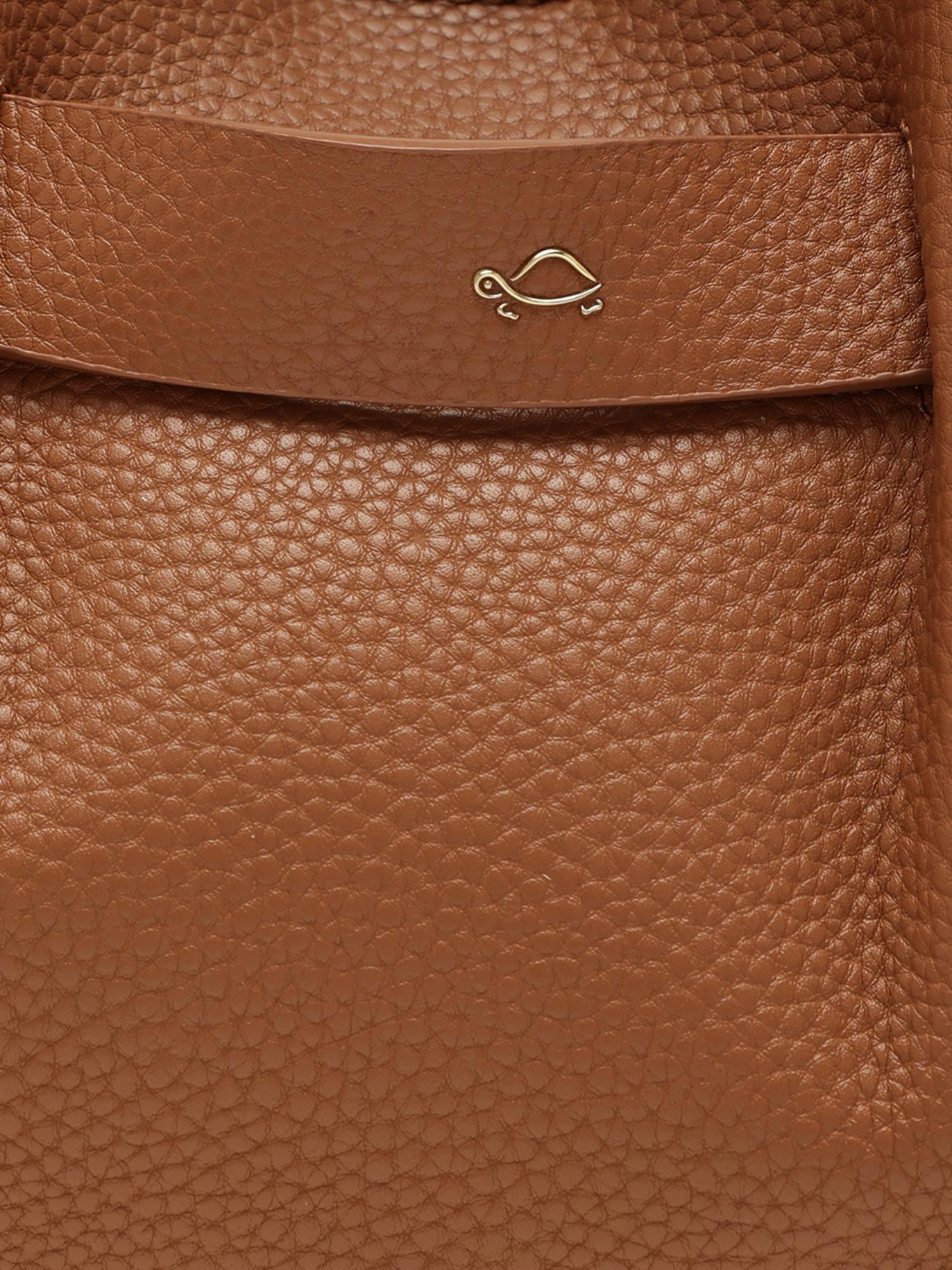Felce Women Satchel Bag With Detachable Strap - Brown (M)