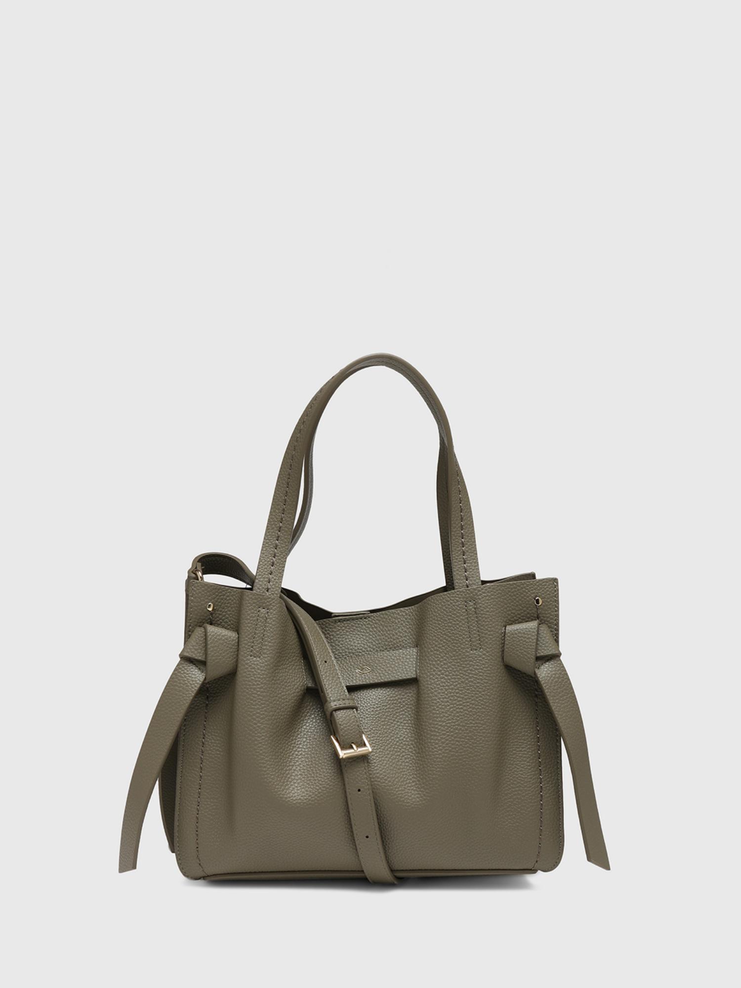 Felce Women Satchel Bag With Detachable Strap - Olive (M)