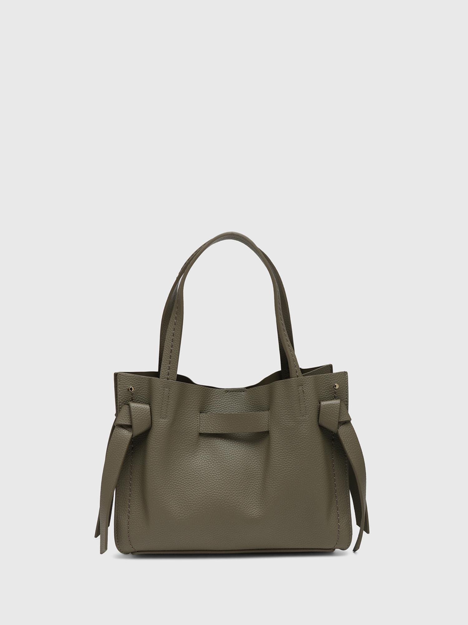 Felce Women Satchel Bag With Detachable Strap - Olive (M)