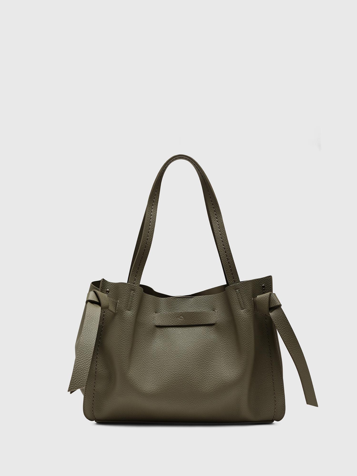 Felce Women Tote Bag With Detachable Strap - Olive (L)