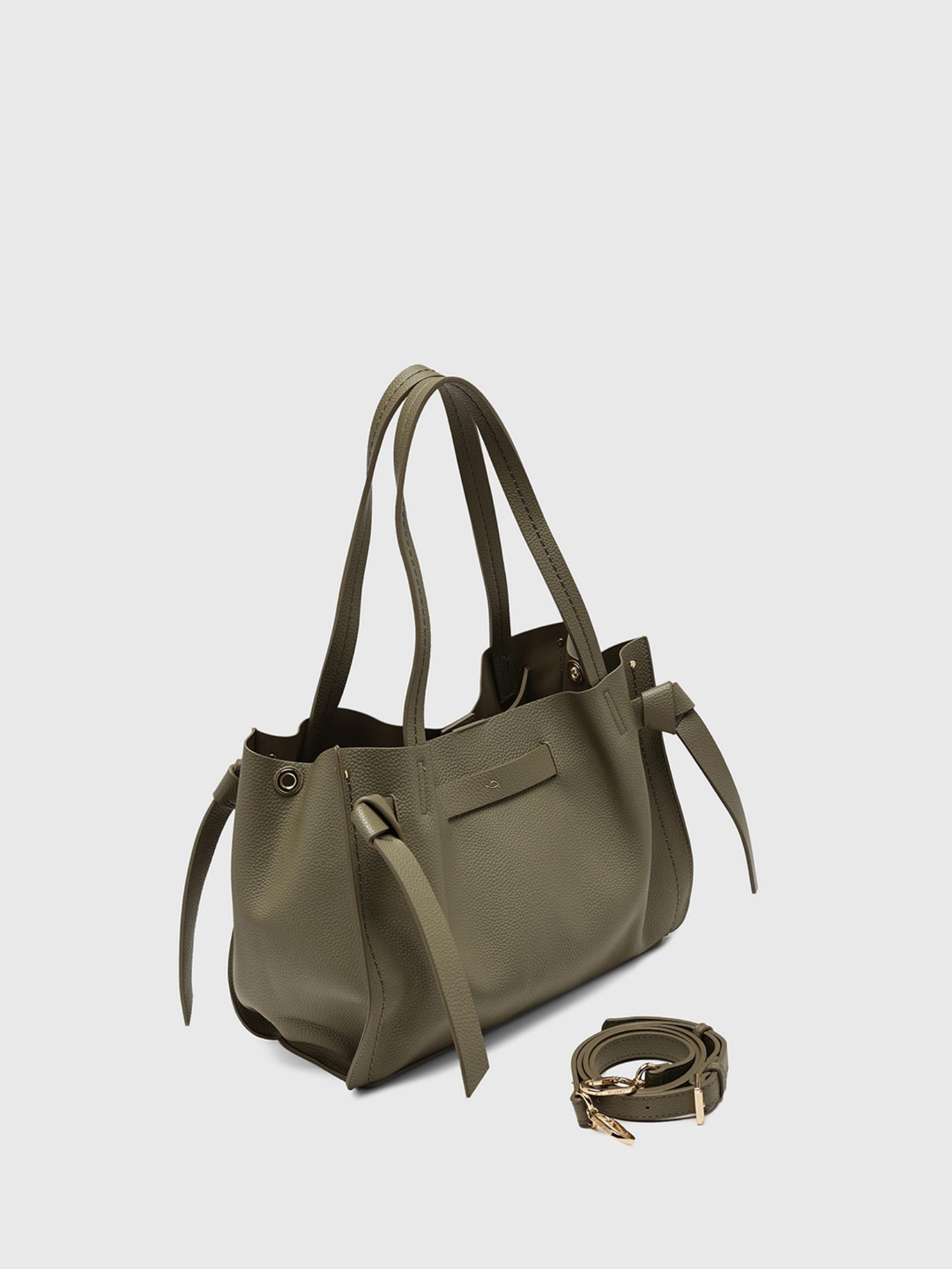 Felce Women Tote Bag With Detachable Strap - Olive (L)