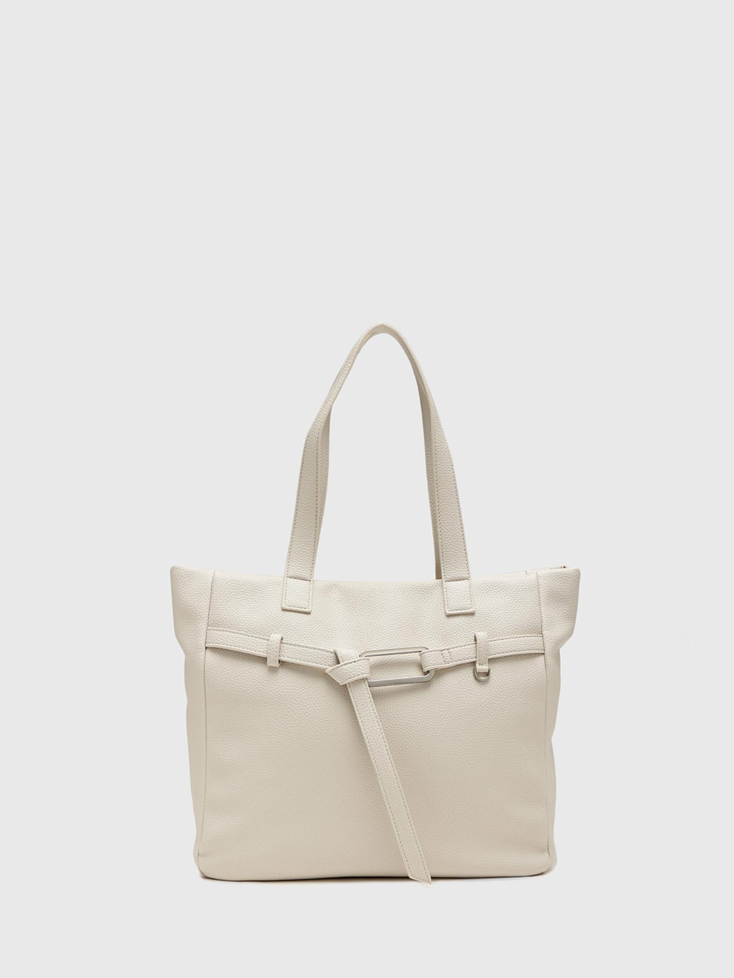Calendula Women Tote Bag With Detachable Strap - White (M)