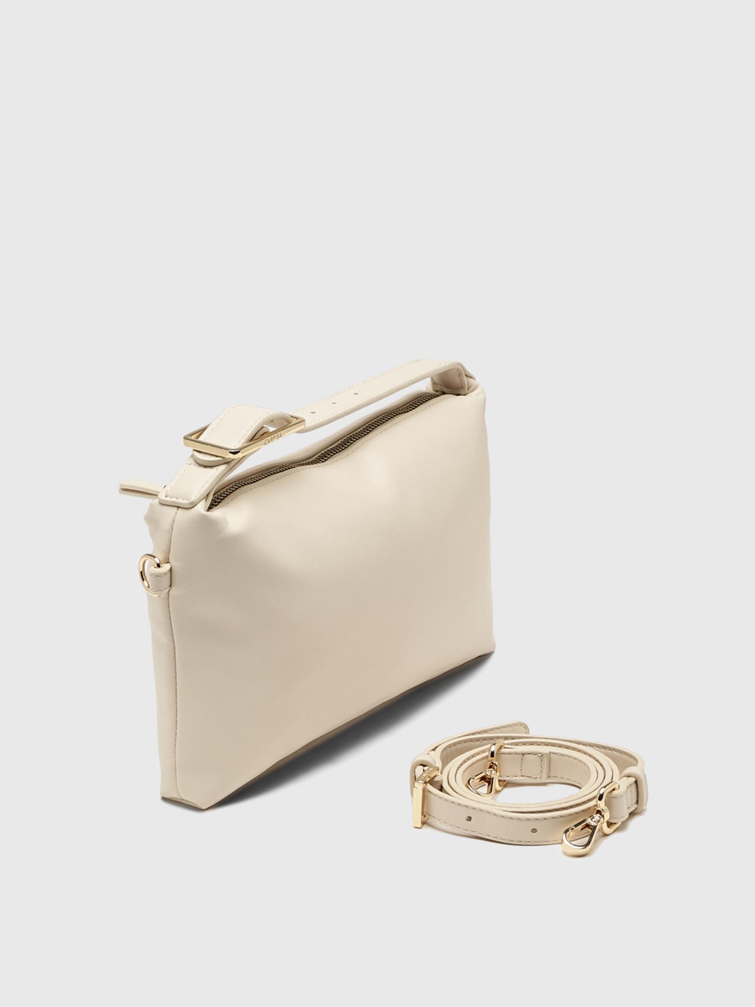 Dafne Women Shoulder Sling Bag With Detachable Strap - Off White (S)