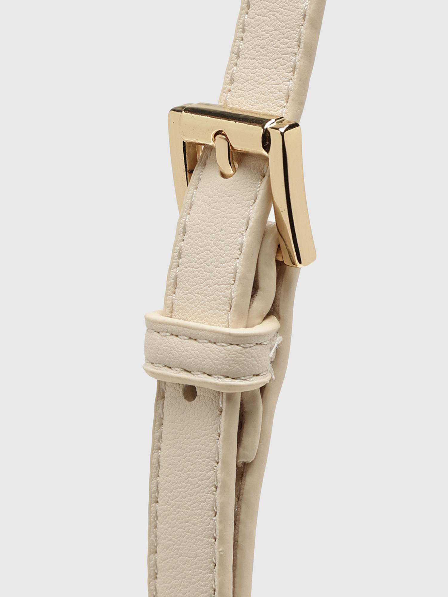 Dafne Women Shoulder Sling Bag With Detachable Strap - Off White (S)